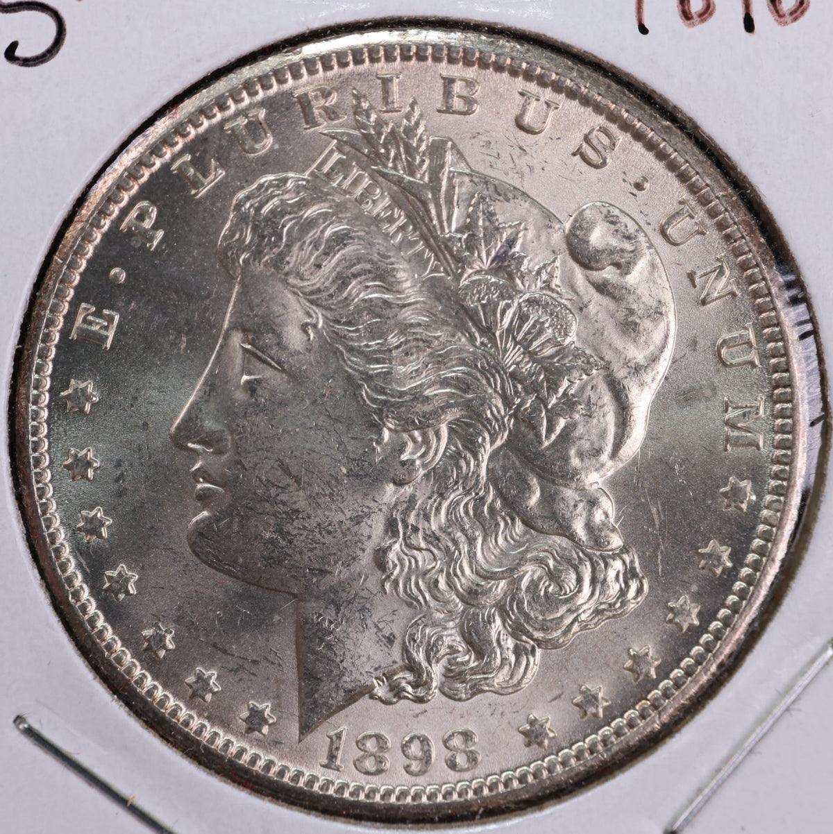1898-O Morgan Silver Dollar, Mint State-Uncirculated Coin, Store #DR0517.