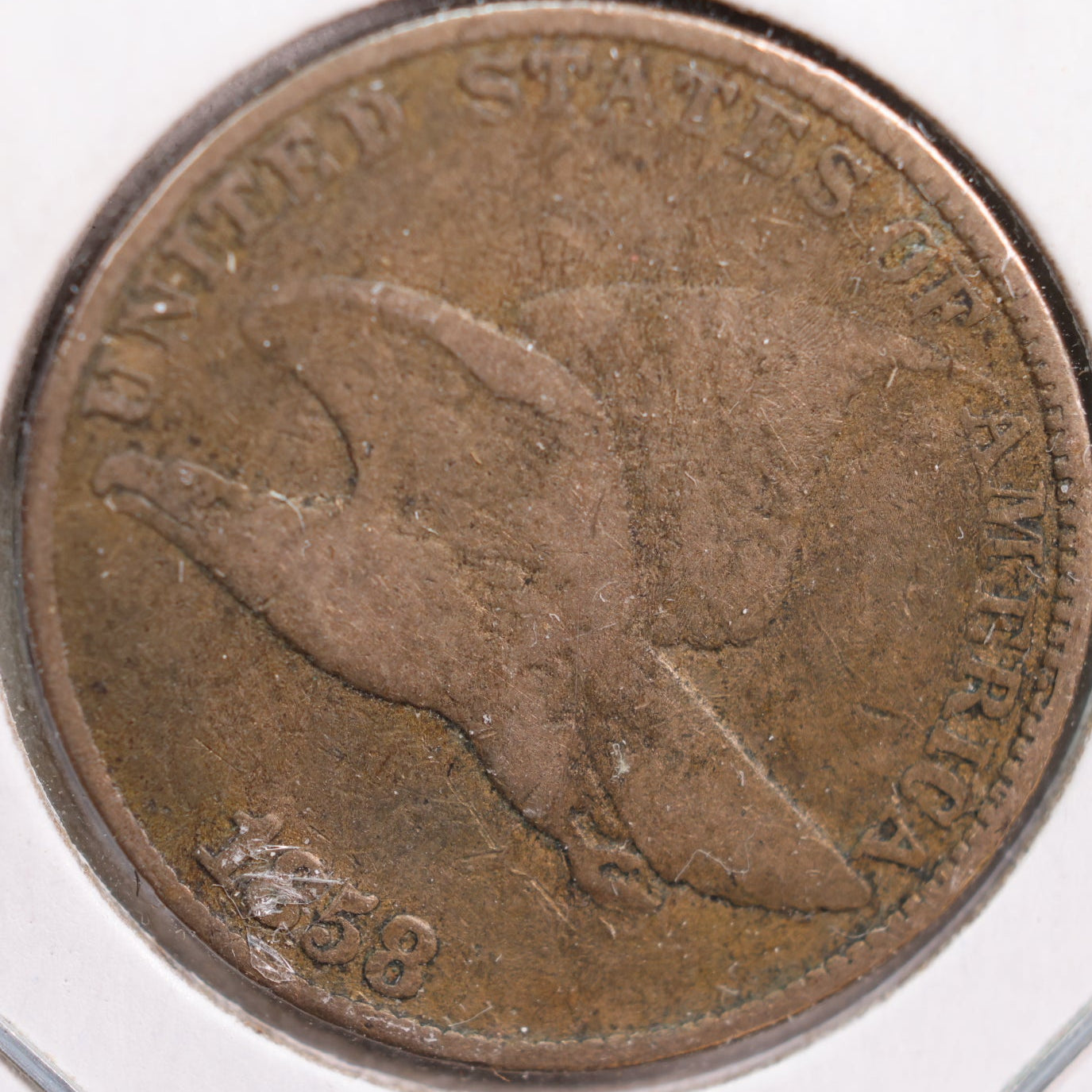 1858 Flying Eagle Cent, Very Good Circulated Coin, Store #CT0848