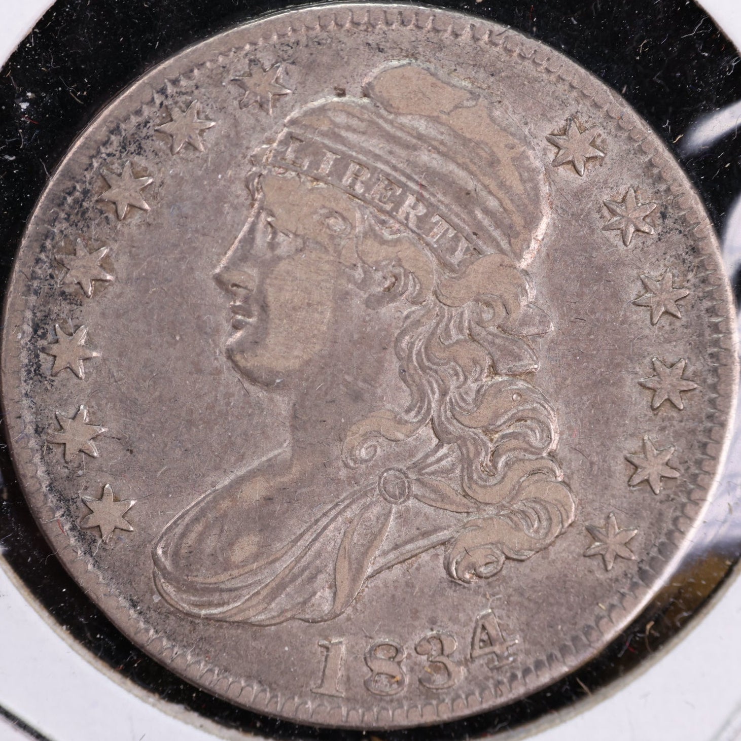 1834 Cap Bust Half Dollar, Extra Fine Circulated Coin Store #HR0834 (230808071)