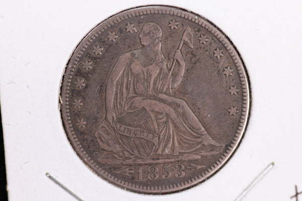1853 Liberty Seated Quarter, Affordable Circulated Coin. Store Sale #23080906