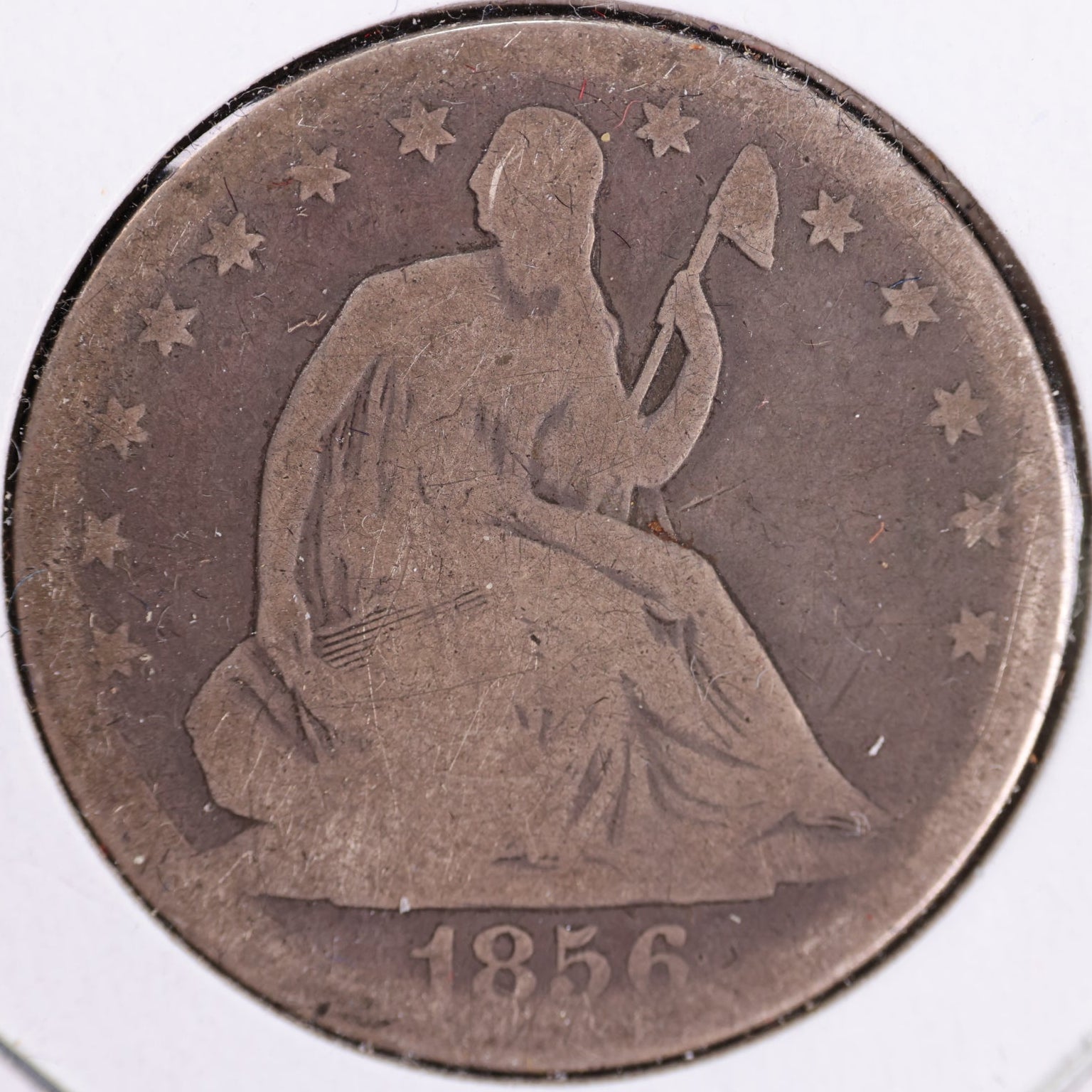 1856-O Liberty Seated Half Dollar, Good+ Circulated Coin. Store #HR1939