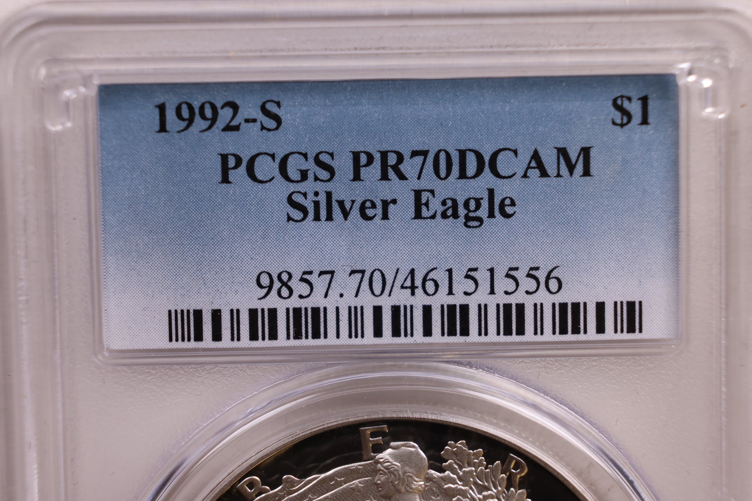 1992-S American Silver Eagle Proof PCGS PF-70, Store Sale #AE0156.