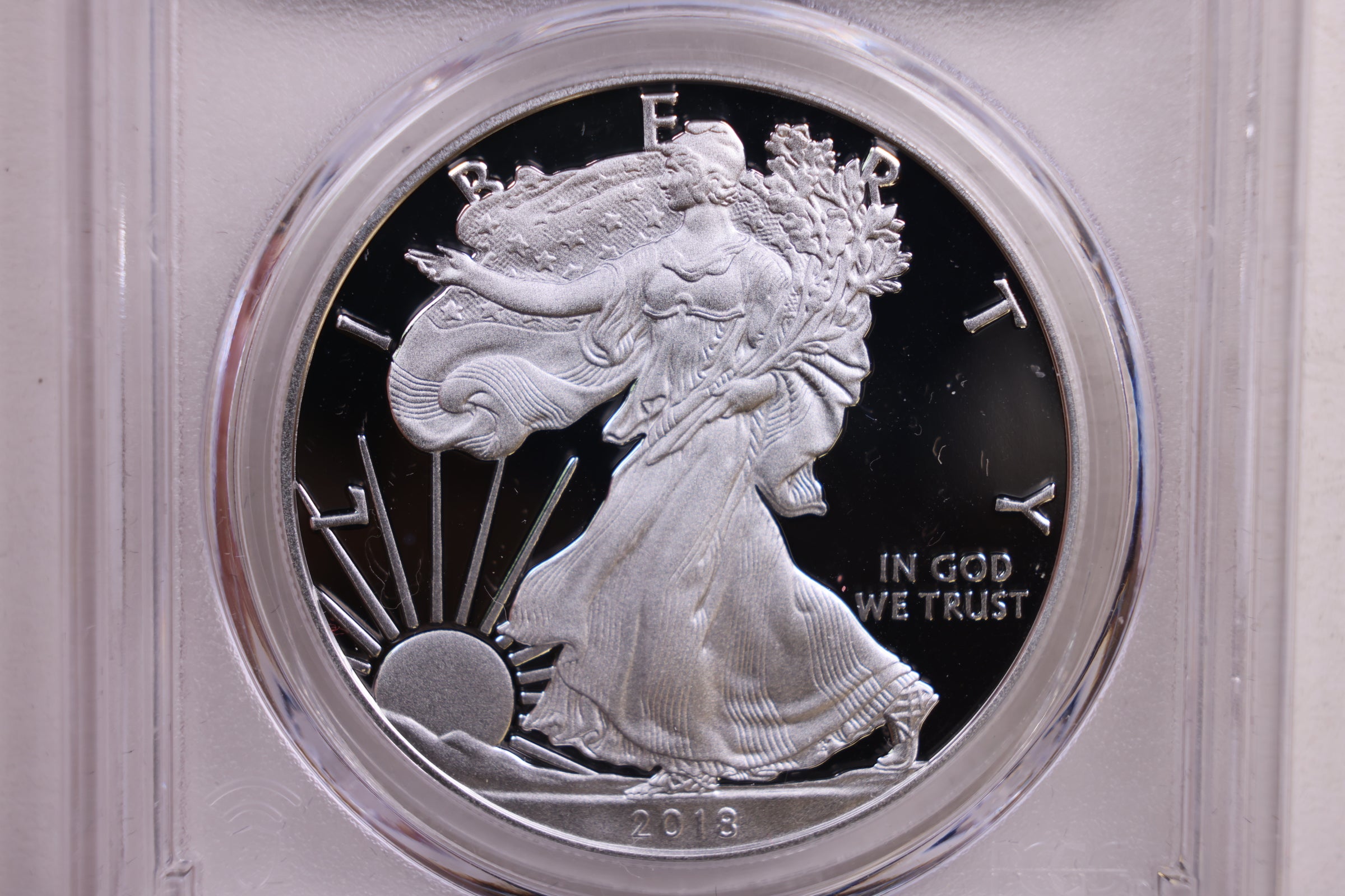 2018-W Silver Eagle, West Point Hoard Signed Label, PCGS PF-70, Store #AE0161