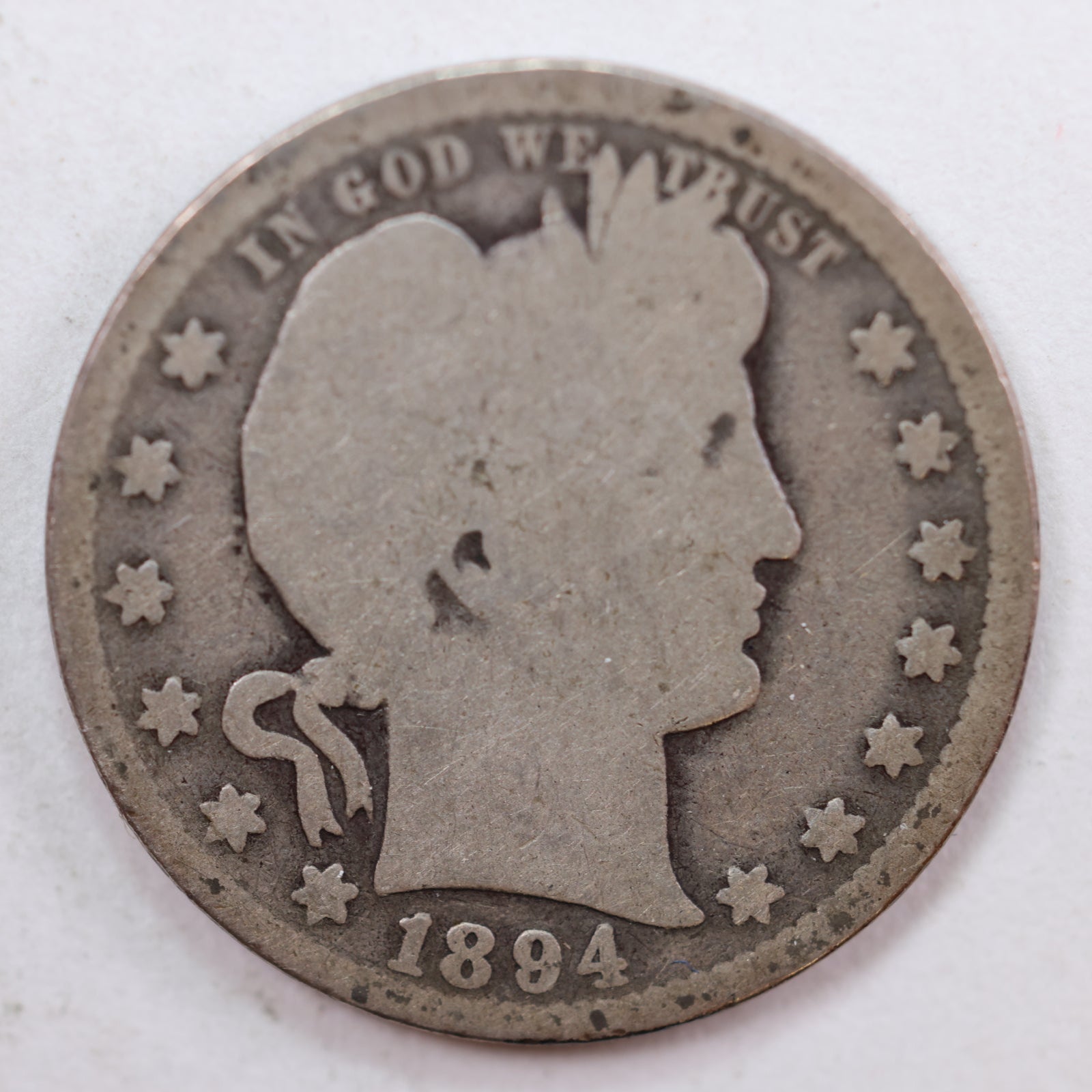 1894-O Barber Quarter, Good Circulated Coin, Store #QR783