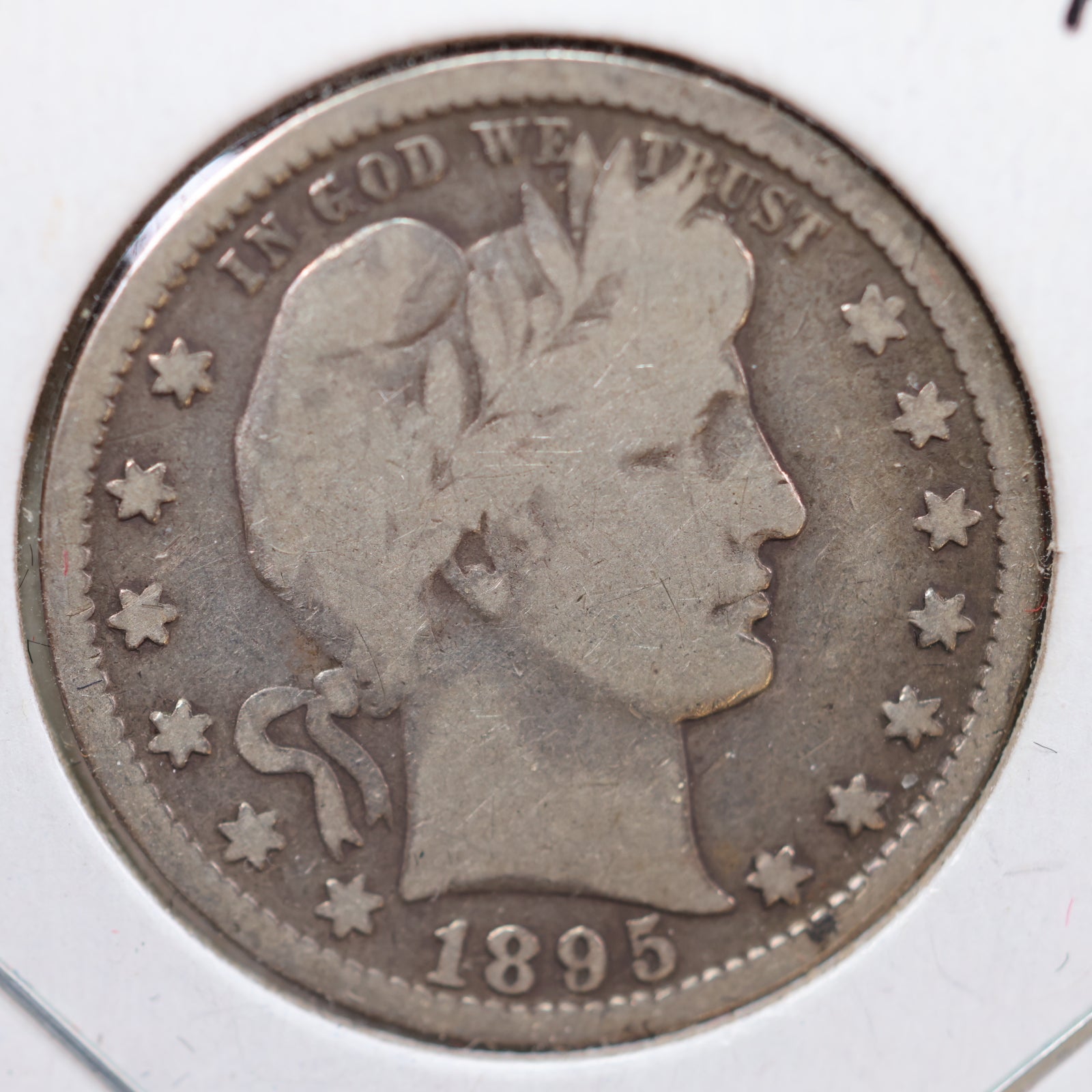 1895 Barber Silver Quarter, Very Good Circulated Coin, Store #QR814