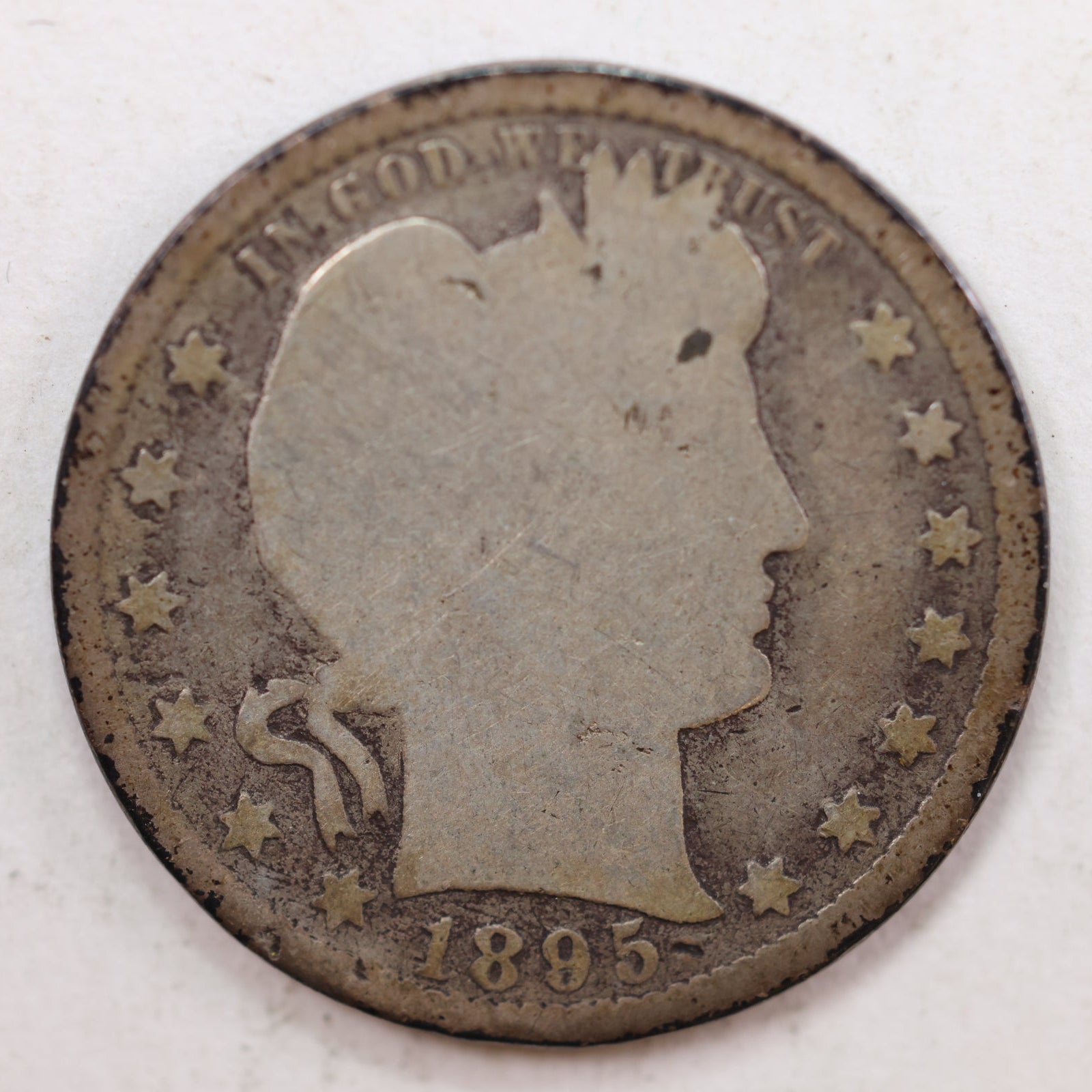 1895 Barber Quarter, About Good Circulated Coin, Store #QR823