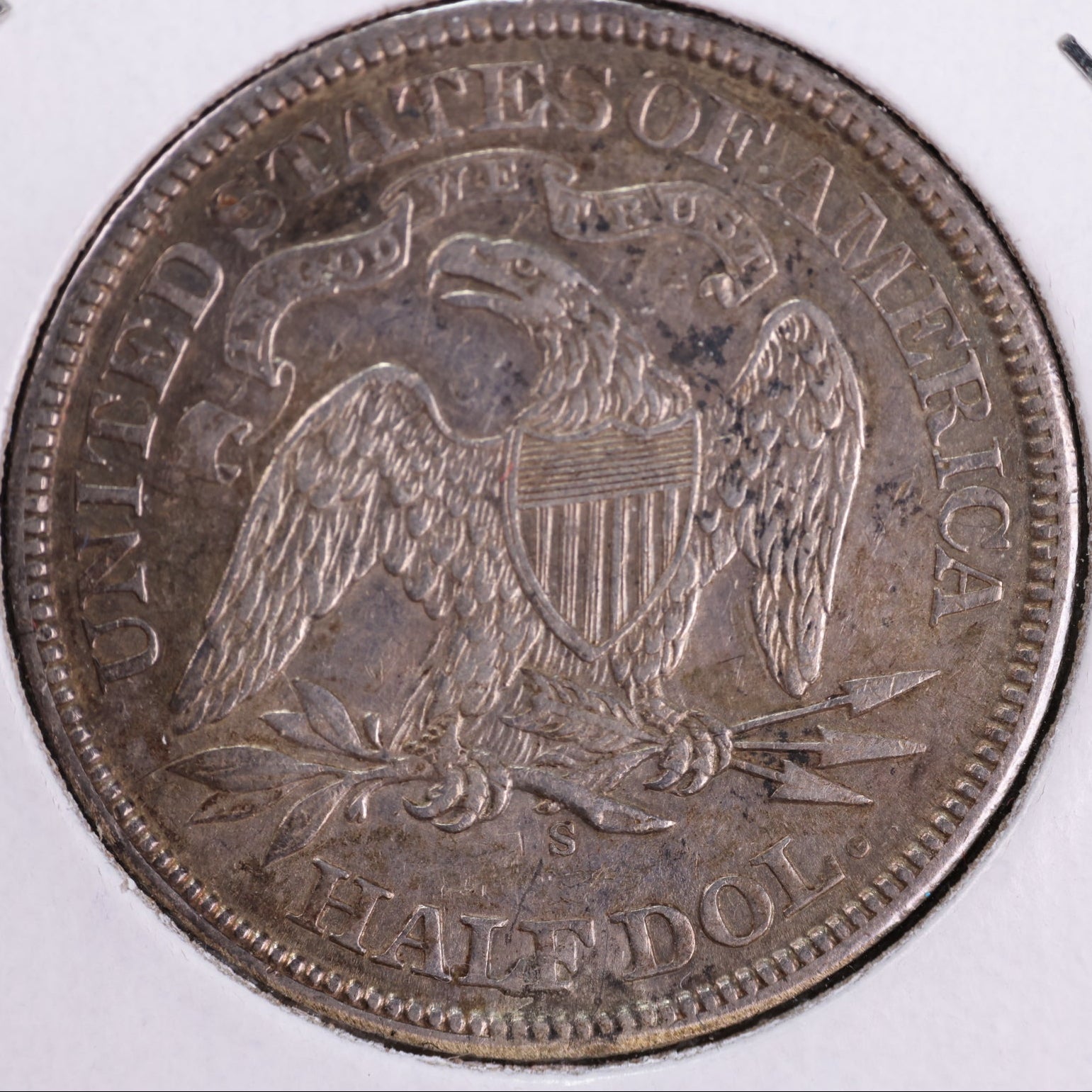 1869-S Liberty Seated Half Dollar, About Uncirculated Coin. Store #HR1993
