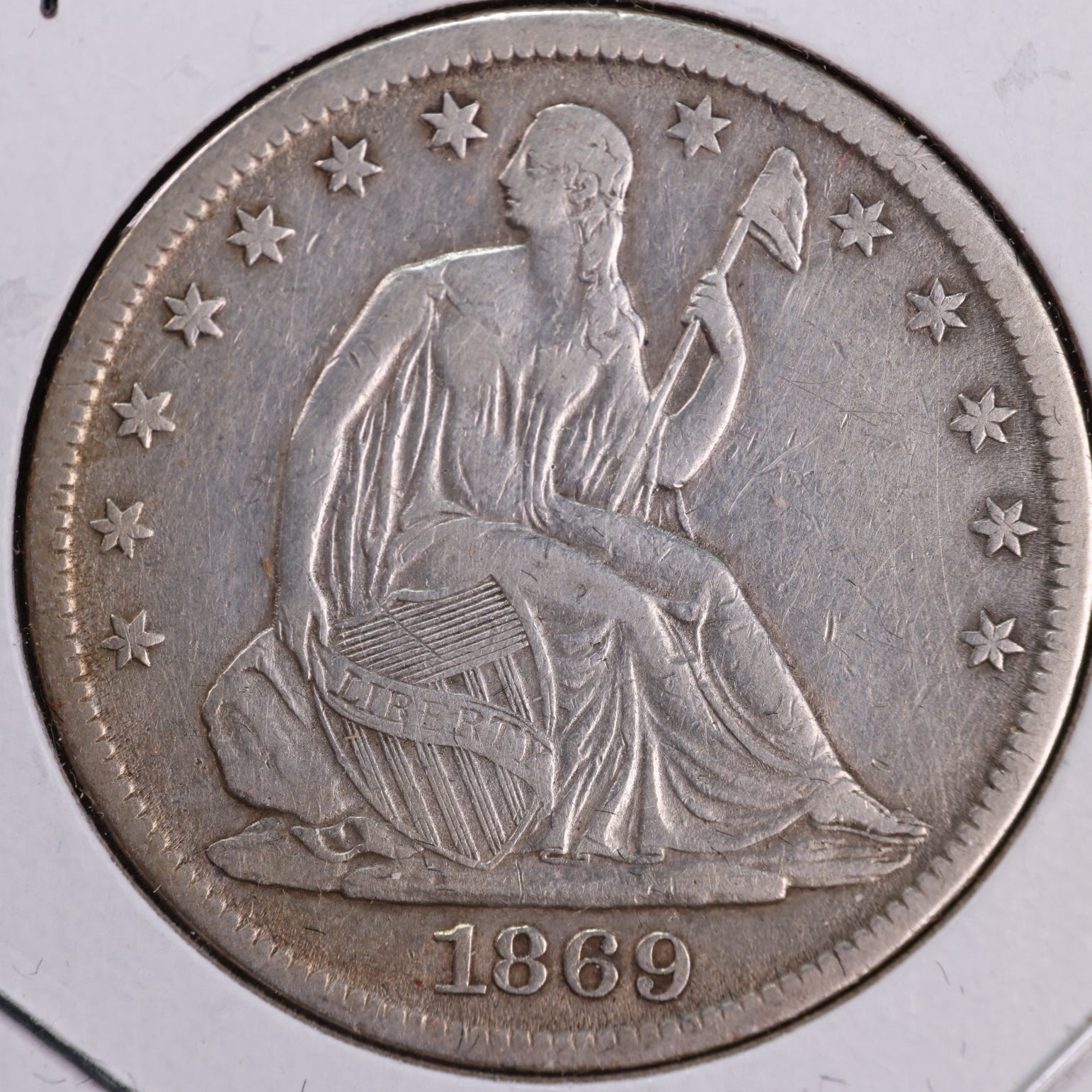 1869-S Liberty Seated Half Dollar, Very Fine Circulated Coin. Store #23080961