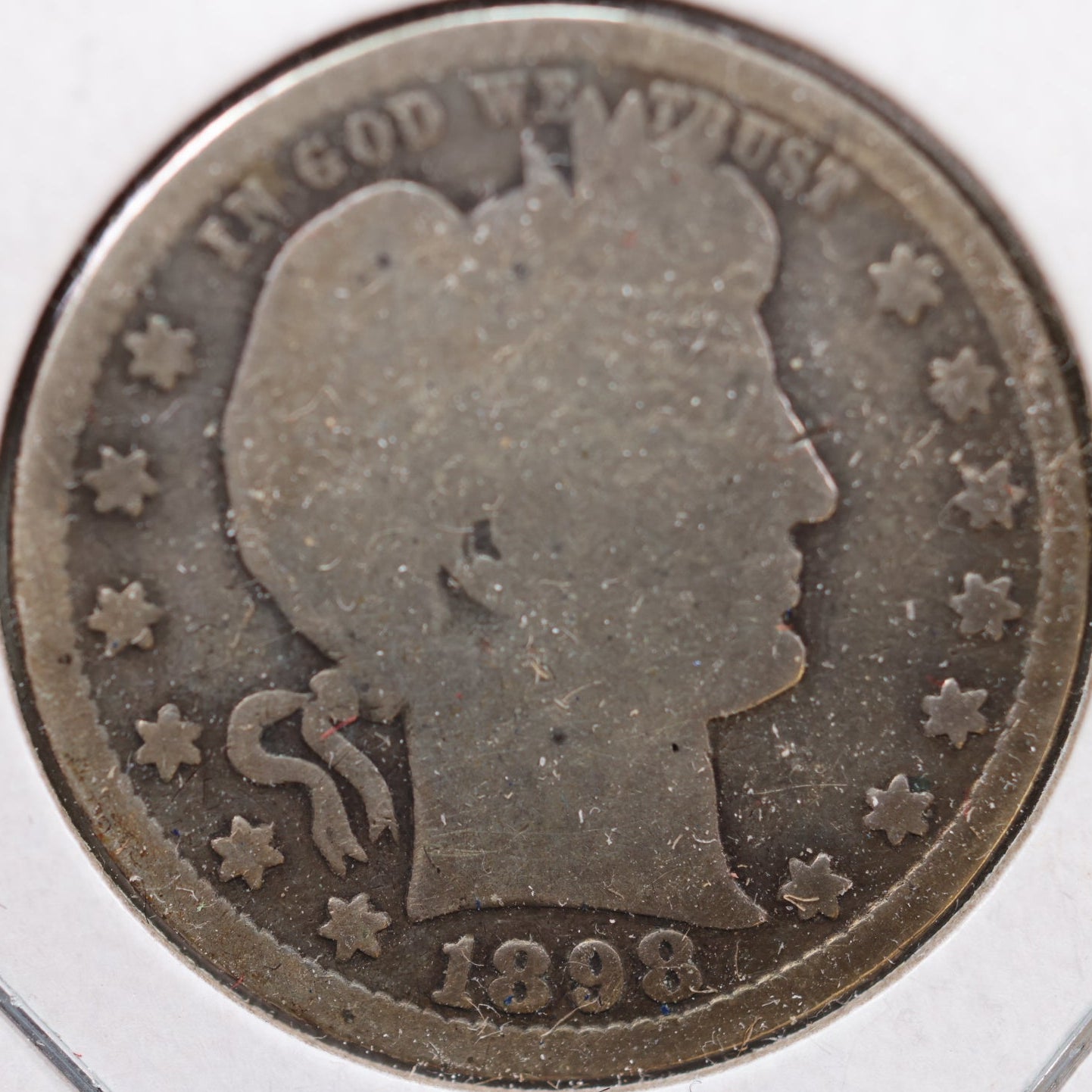 1898-S Barber Silver Quarter, Fair Circulated Coin, Store #QR851