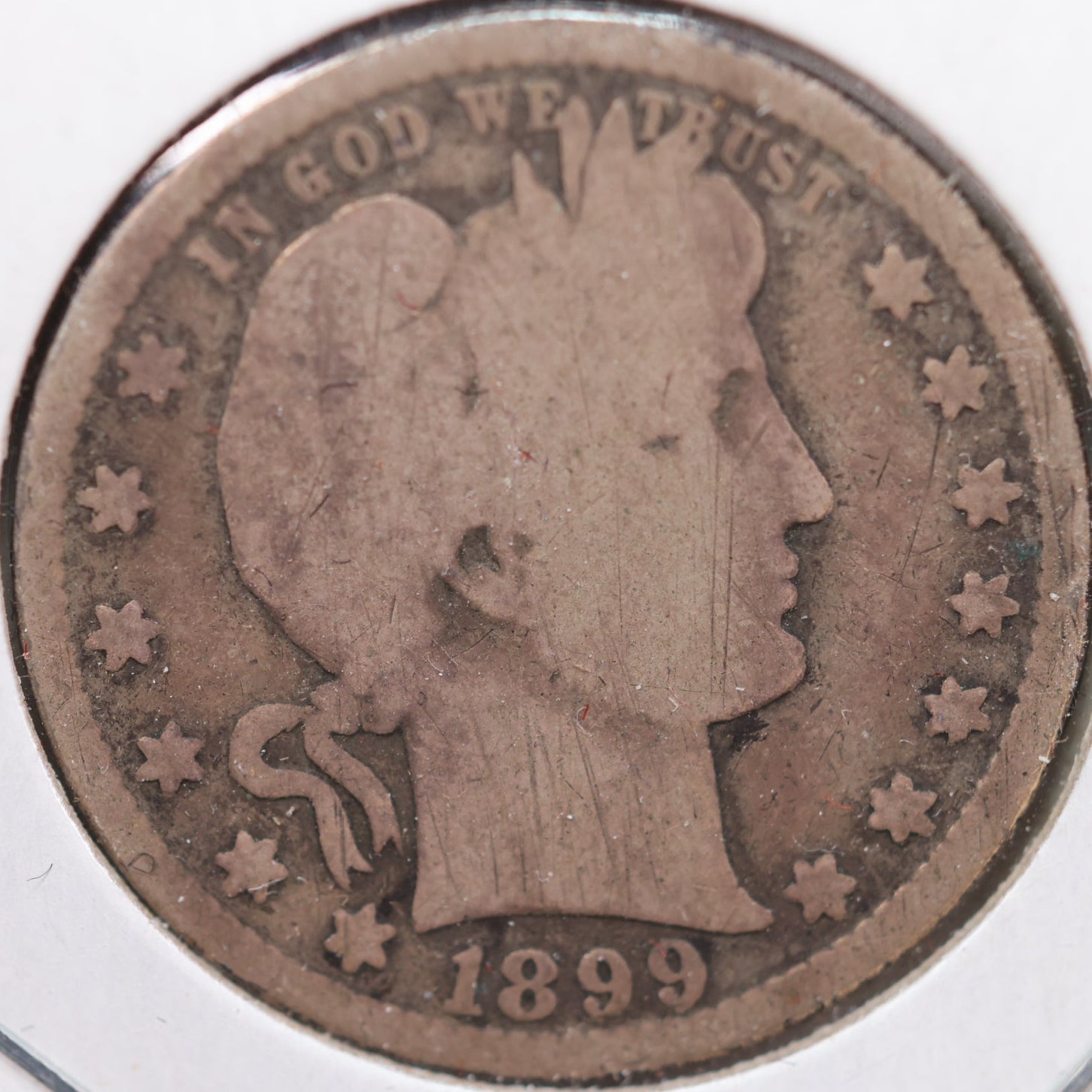1899-S Barber Quarter, About Good Circulated Coin, Store #QR856