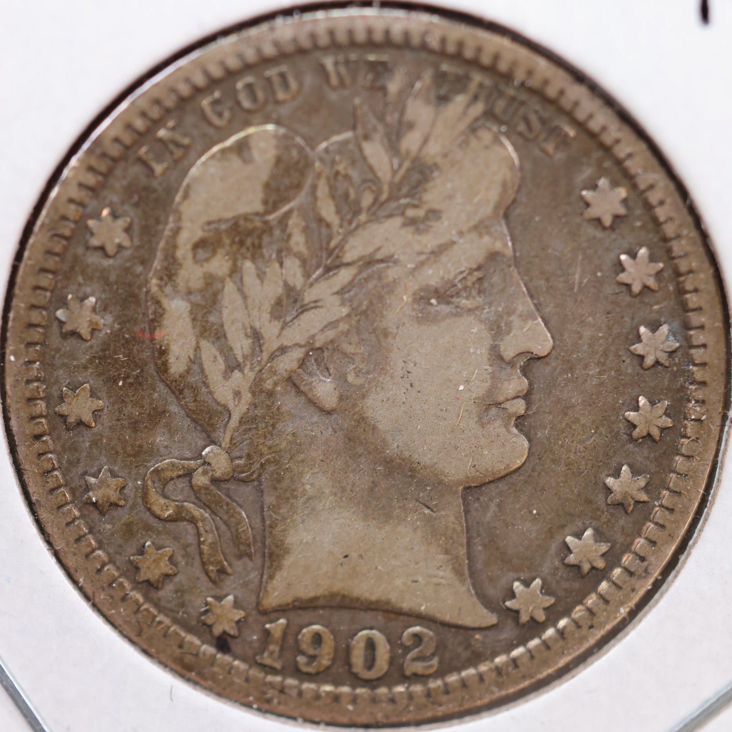 1902 Barber Quarter, Very Good++ Circulated Coin, Store #QR868