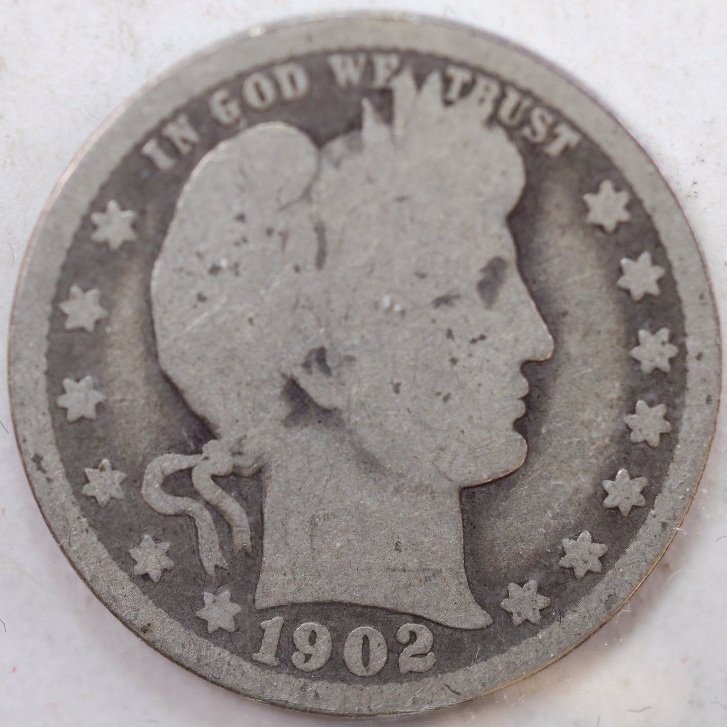1902 Barber Quarter, Good Circulated Coin, Store #QR869