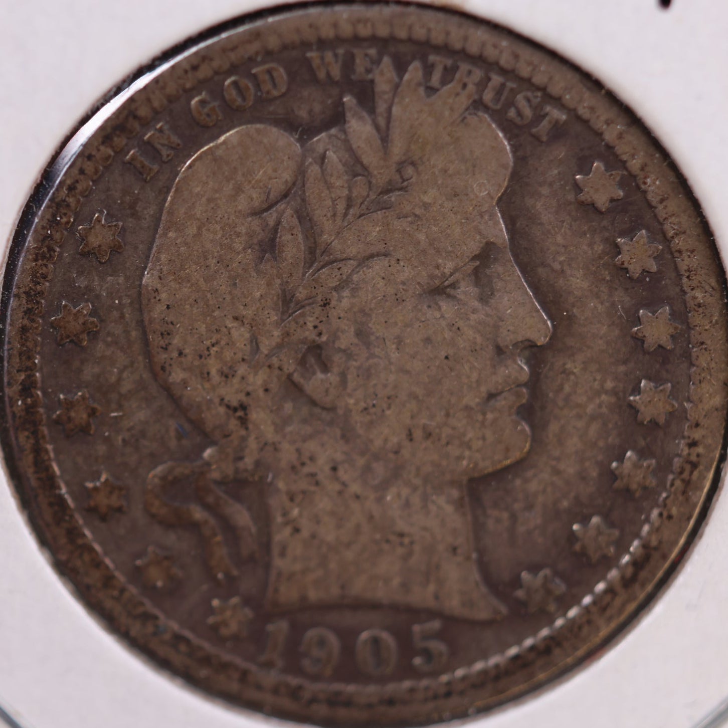 1905 Barber Quarter, Very Good Circulated Coin, Store #QR884