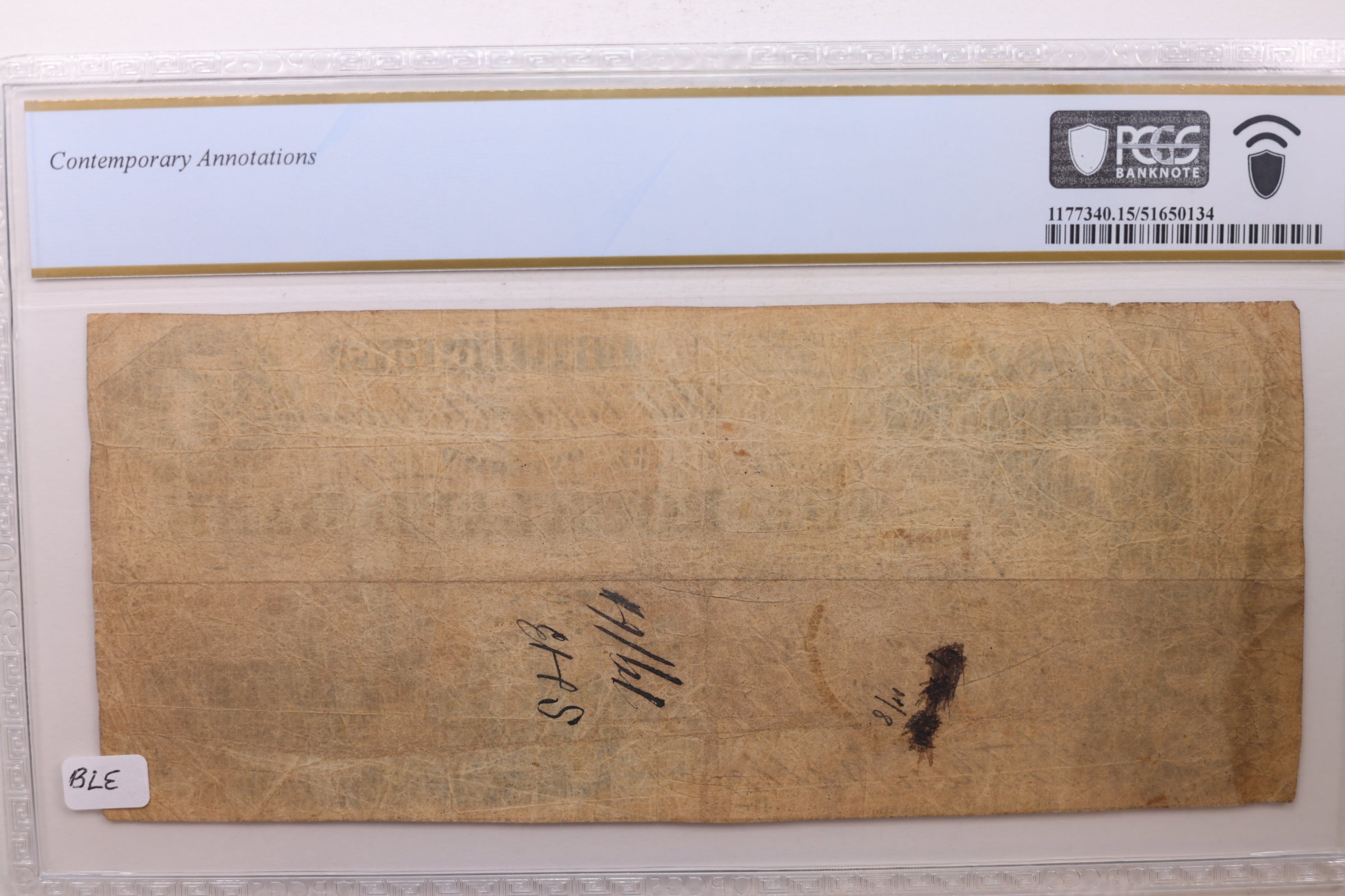 1861 $5 Roxbury, MA, Altered Obsolete Currency, PCGS Fine-15, Store #GMA011.