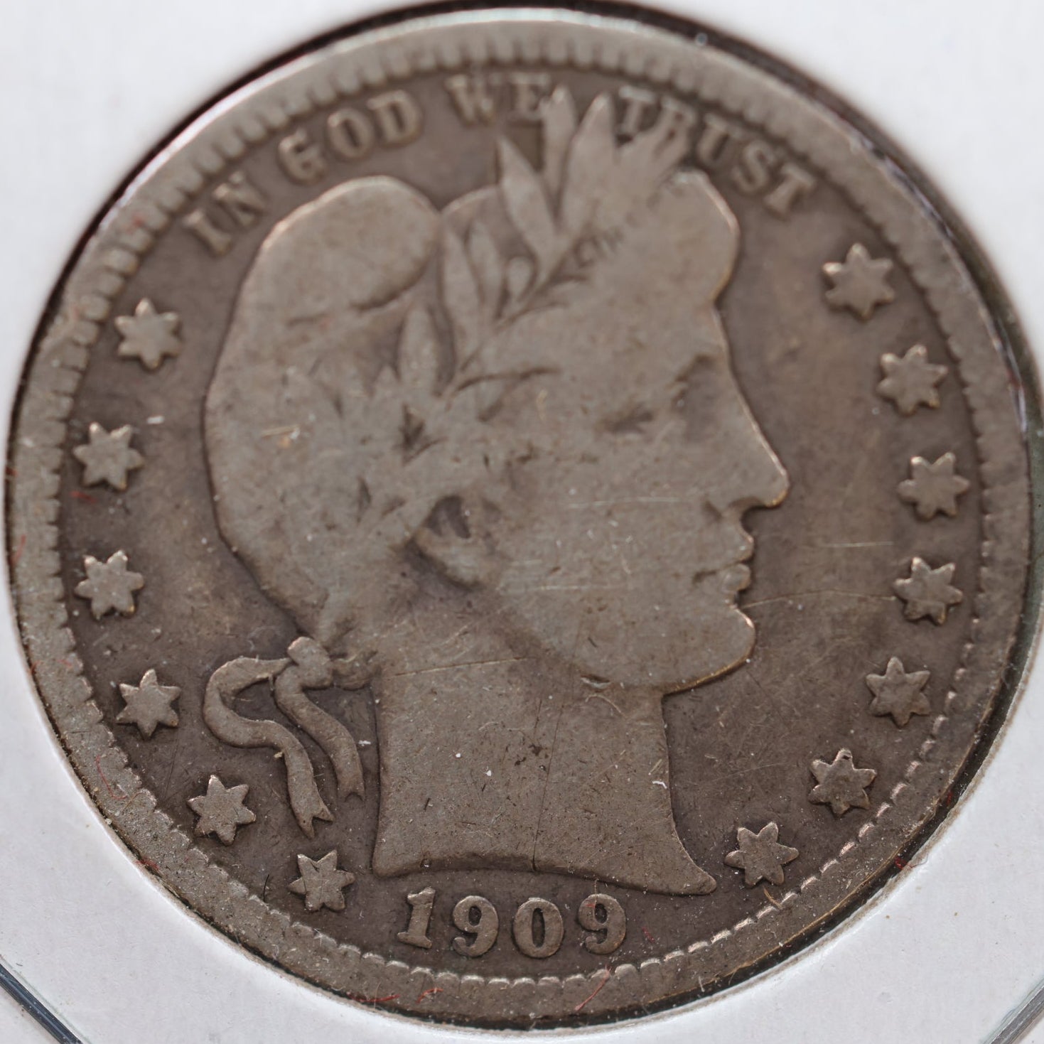1909-S Barber Quarter, Very Good Circulated Coin, Store #QR918