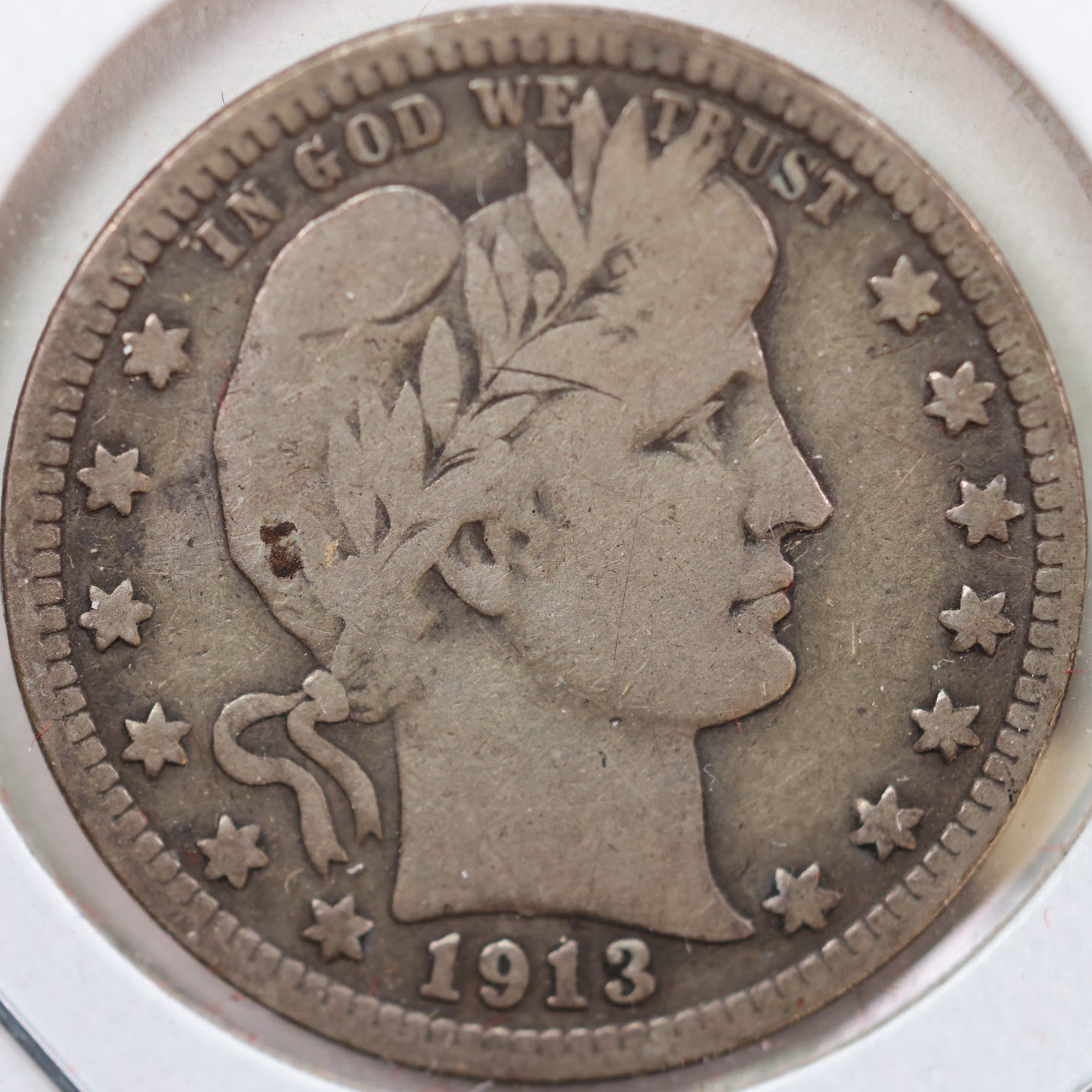 1913 Barber Silver Quarter, Very Good Circulated Collectible Coin, Store #QR933