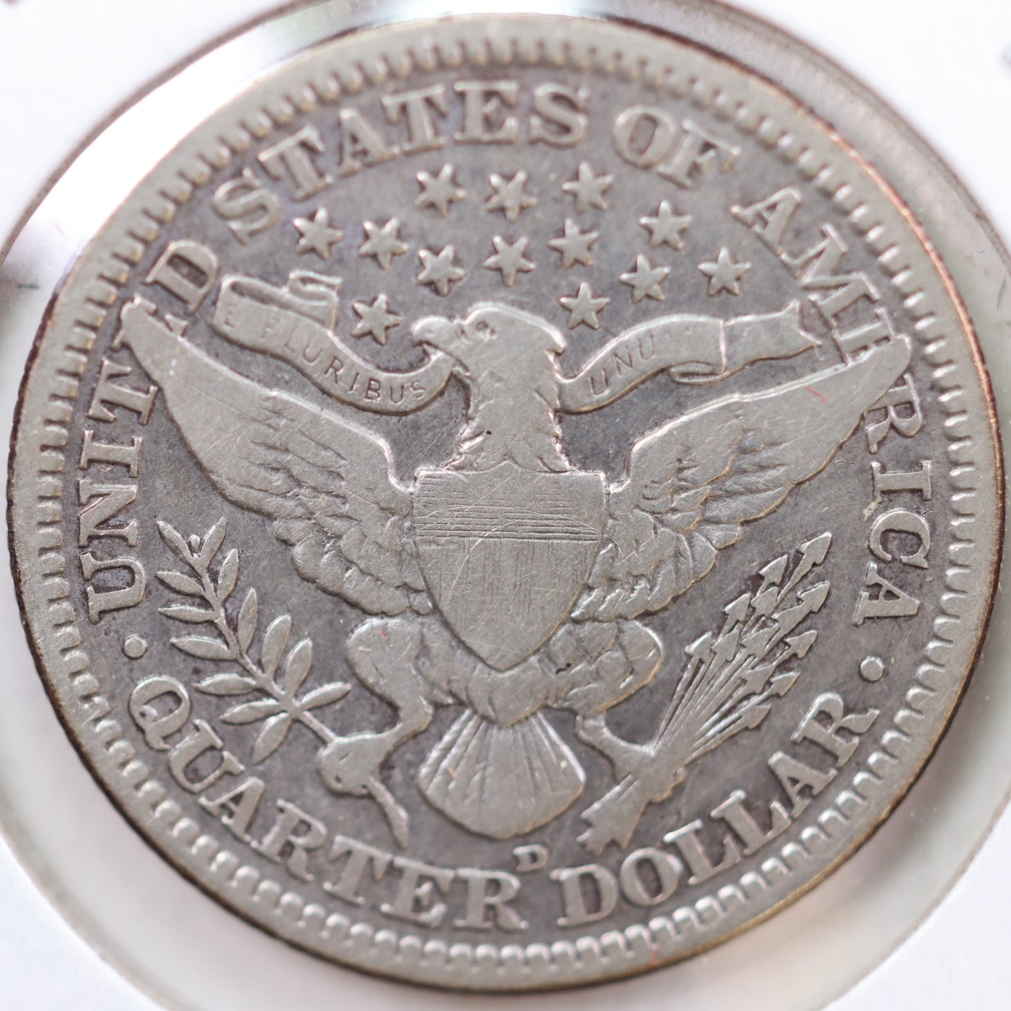 1914-D Barber Silver Quarter, Fine Circulated Coin, Store #QR941