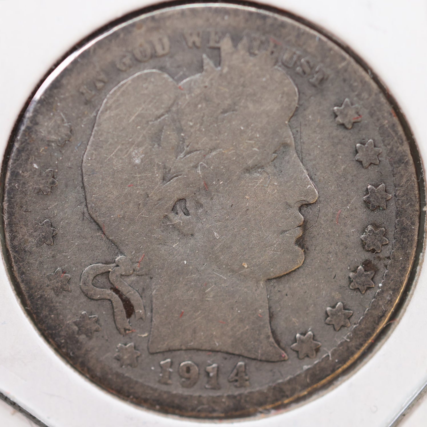 1914-S Barber Quarter, About Good Circulated Coin, Store #QR943