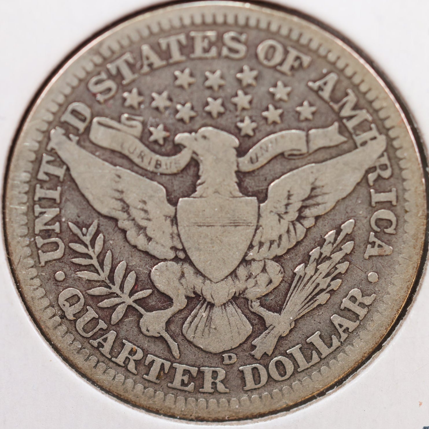 1916-D Barber Silver Quarter, Very Good Circulated Coin, Store #QR952