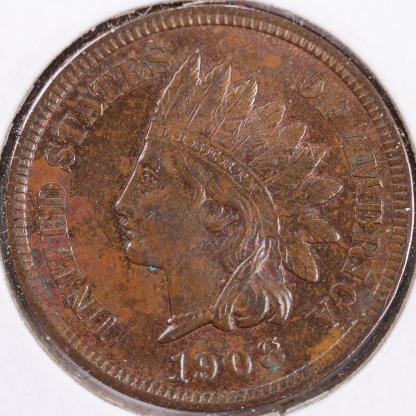1908 Indian Head Cent, Mint State Uncirculated Coin, Store #CT0420