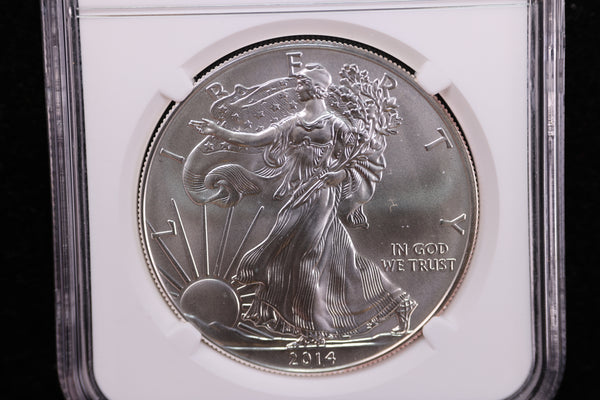 2014-W, American Silver Eagle, Burnished Strike, NGC Certified. Store #23082386