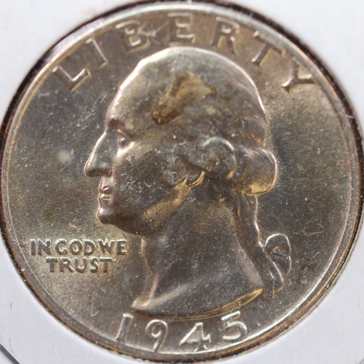 1945 Washington Quarter, Mint State Uncirculated Coin, Store #QR999