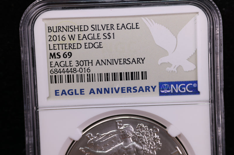 2016-W, American Silver Eagle, Burnished Strike, NGC Certified. Store