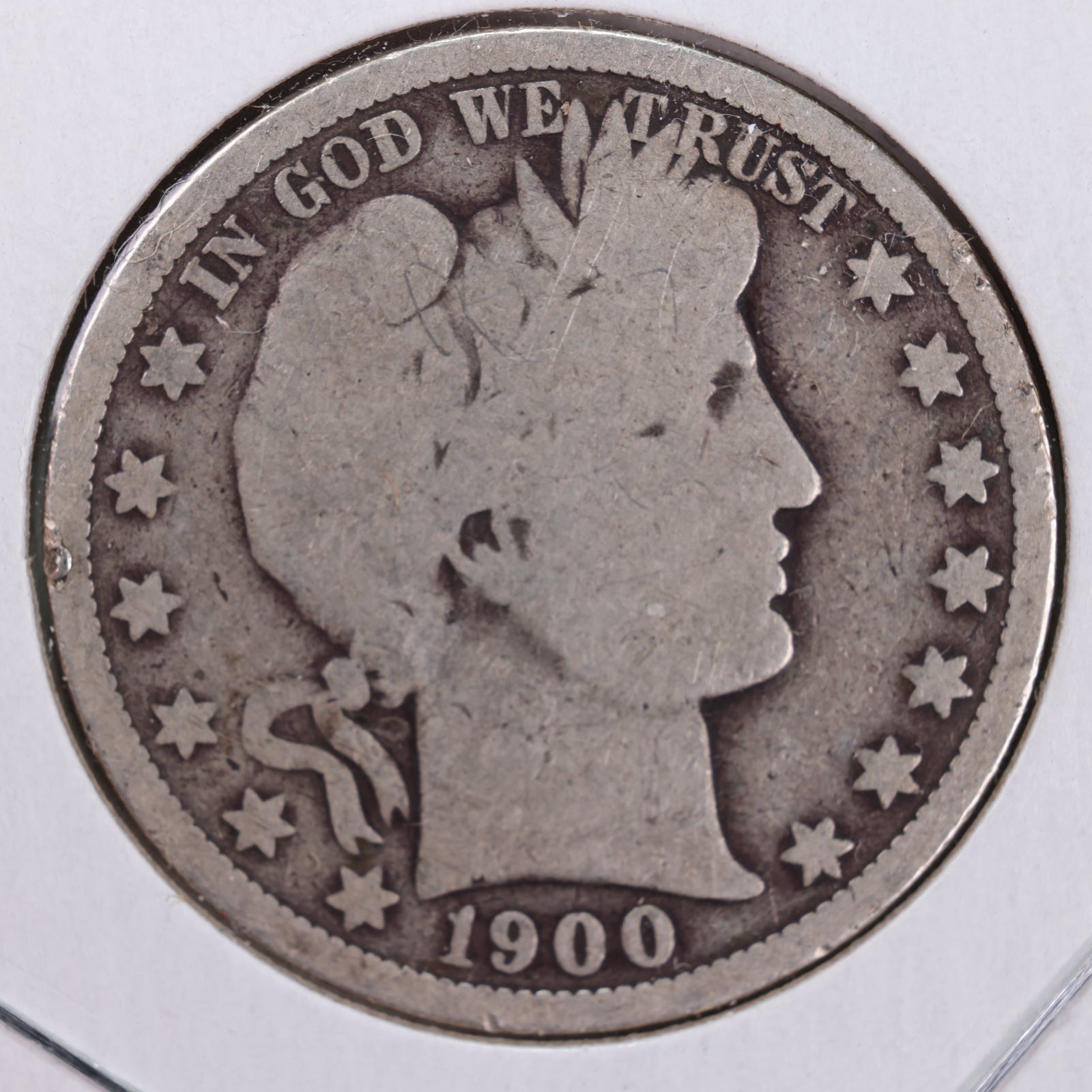 1900-O Barber Silver Half Dollar, Good Circulated Coin, Store #HR034