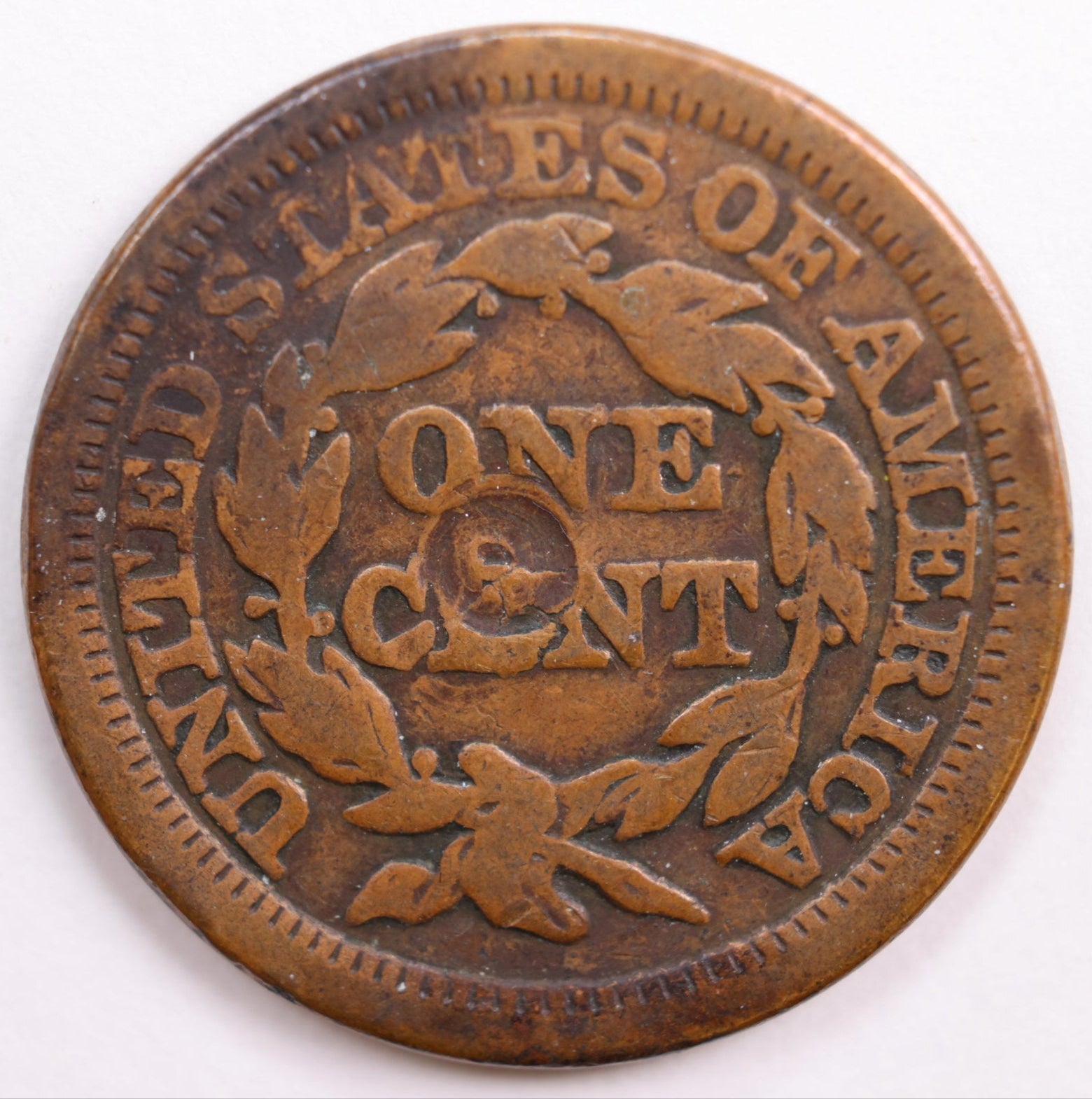 1853 Braided Hair Large Cent, Good+ Circulated Coin, Store #CT0549