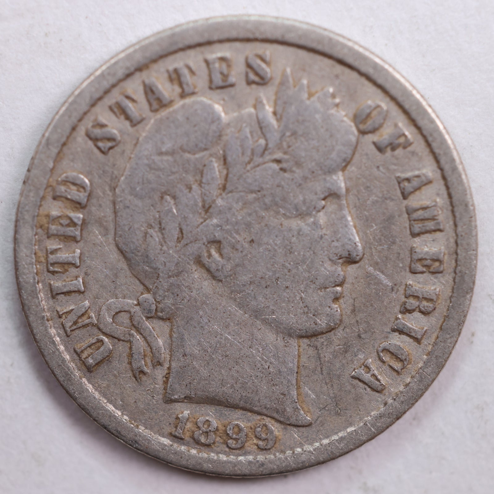 1899 Barber Dime, Very Good Circulated Coin, Store #DE0503