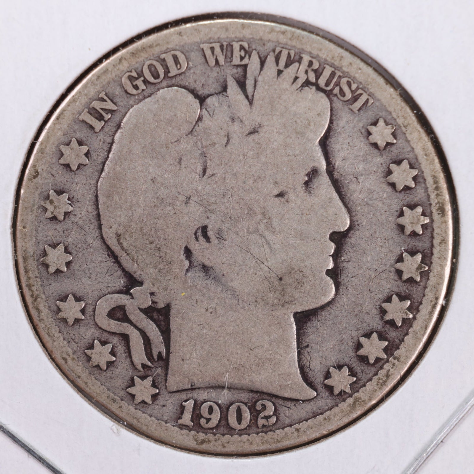 1902-O Barber Silver Half Dollar, Very Good Circulated Coin, Store #HR070