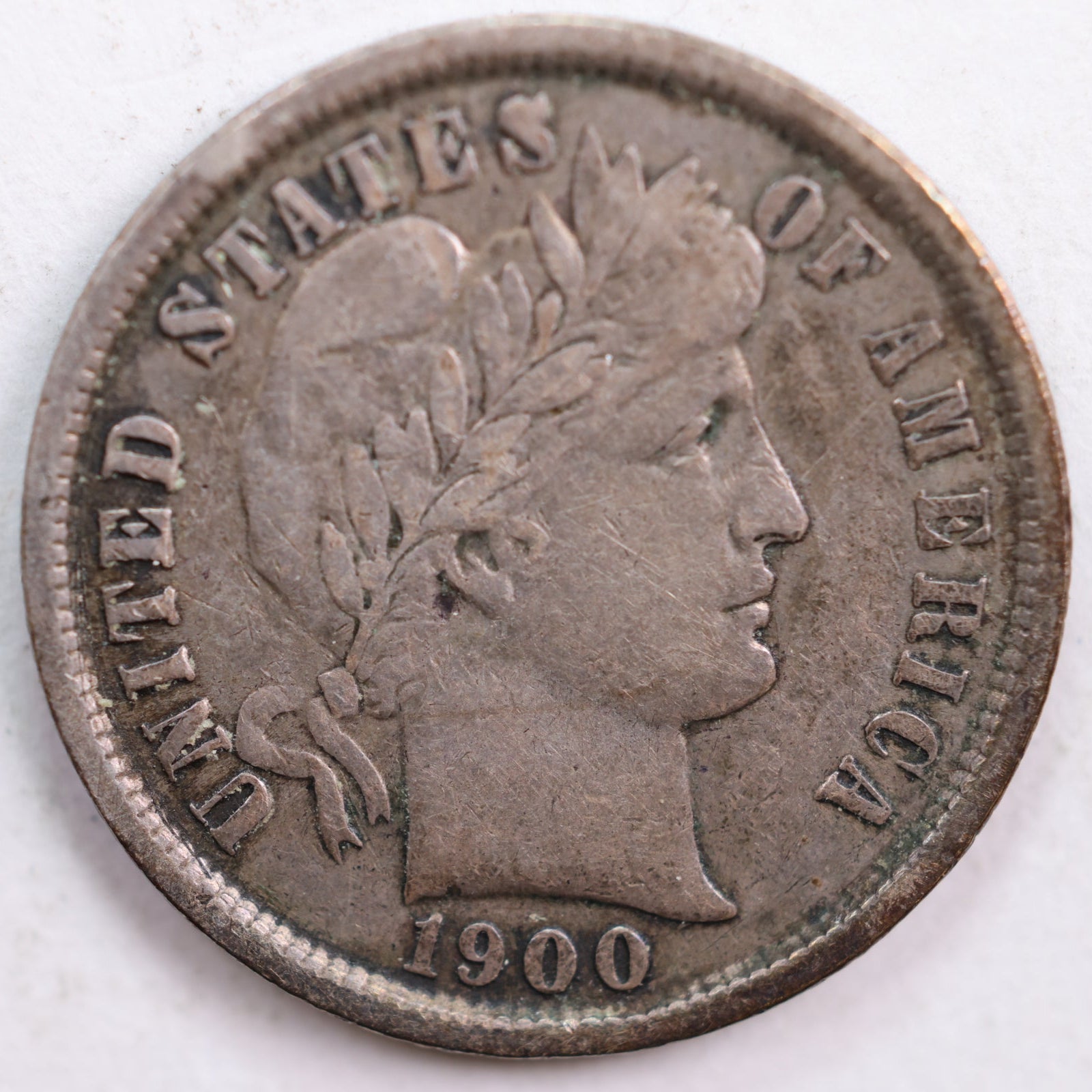 1900 Barber Silver Dime, Very Fine Circulated Coin, Store #DE0495