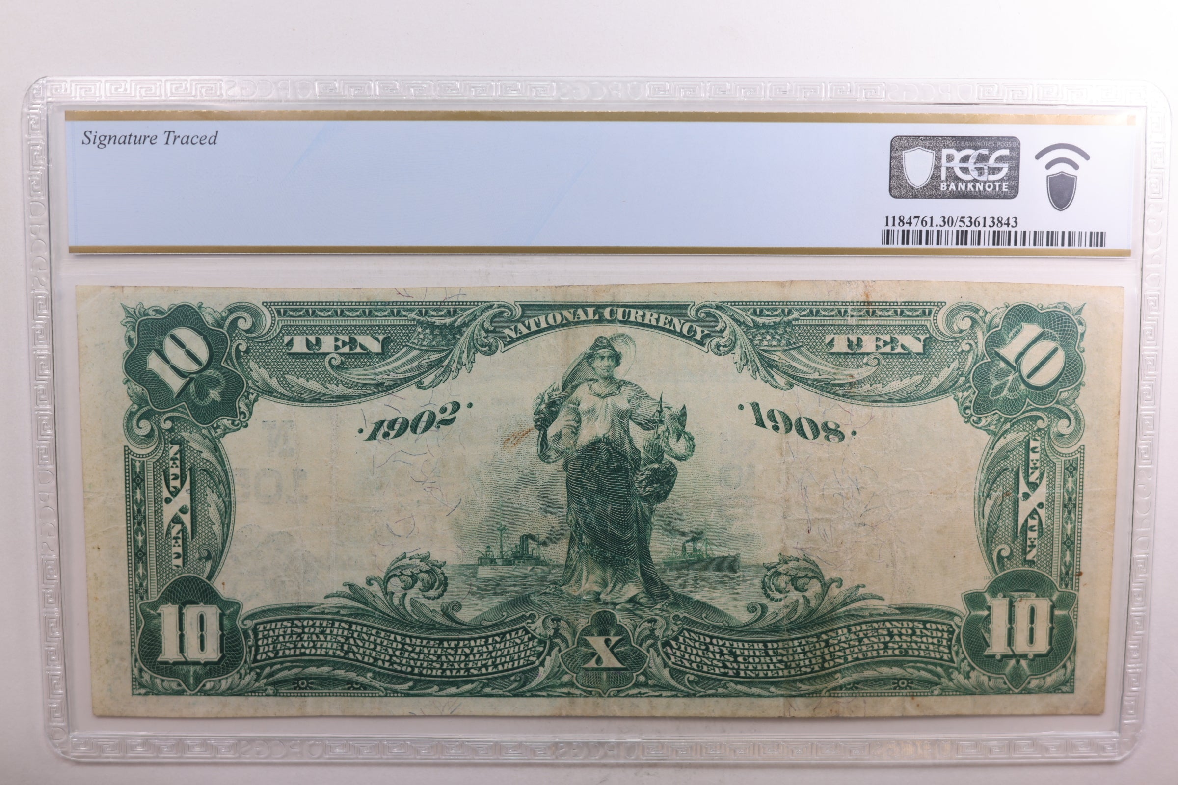 1902 $10, National Currency, Hopkinton, R.I., Ch #1054, PCGS VF-30. Store #NBN012.