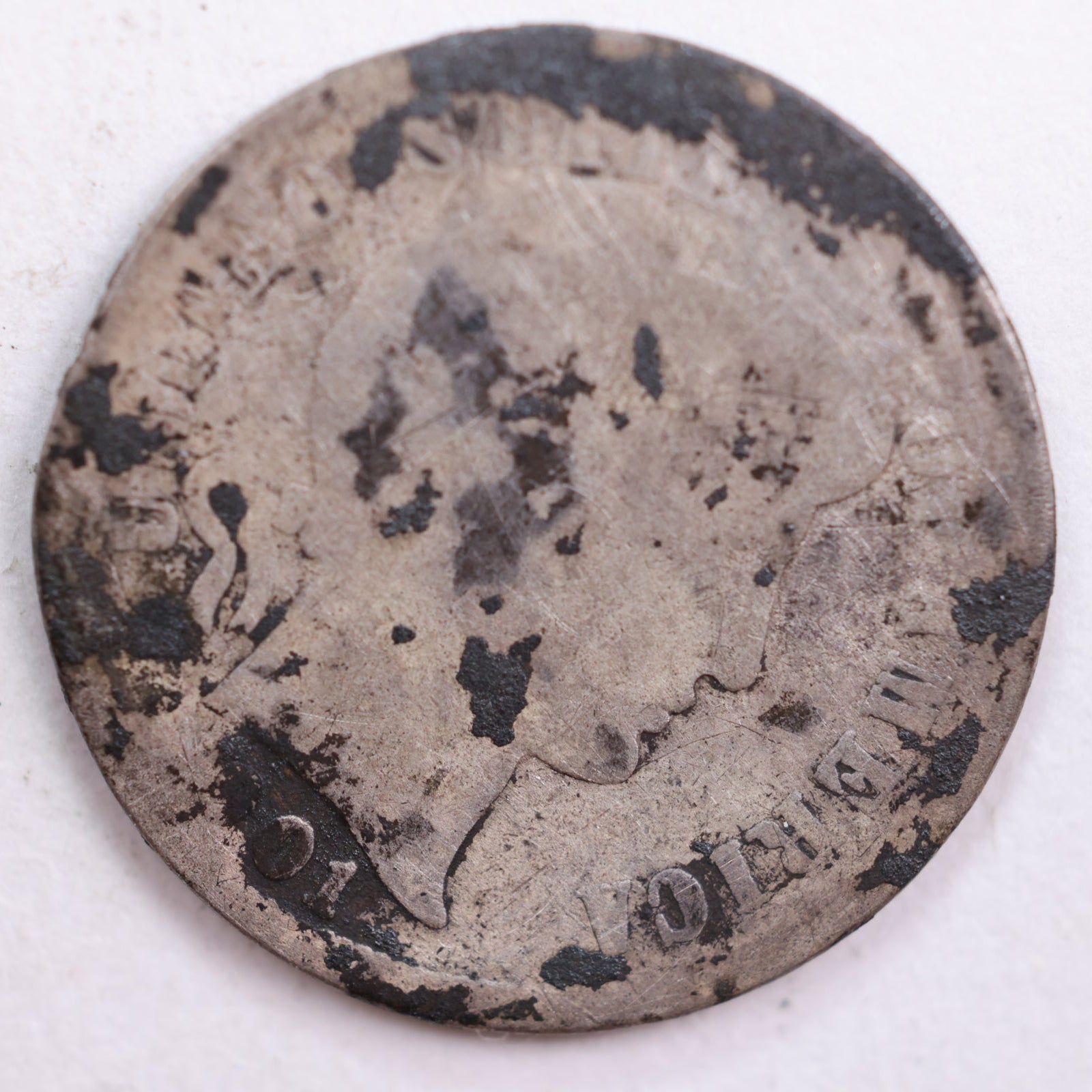 1901-S Barber Silver Dime, Abt Good Circulated Coin, Store #DE0491