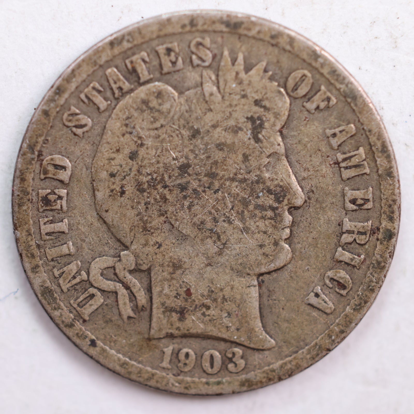 1903 Barber Dime, Good Circulated Coin, Store #DE0486