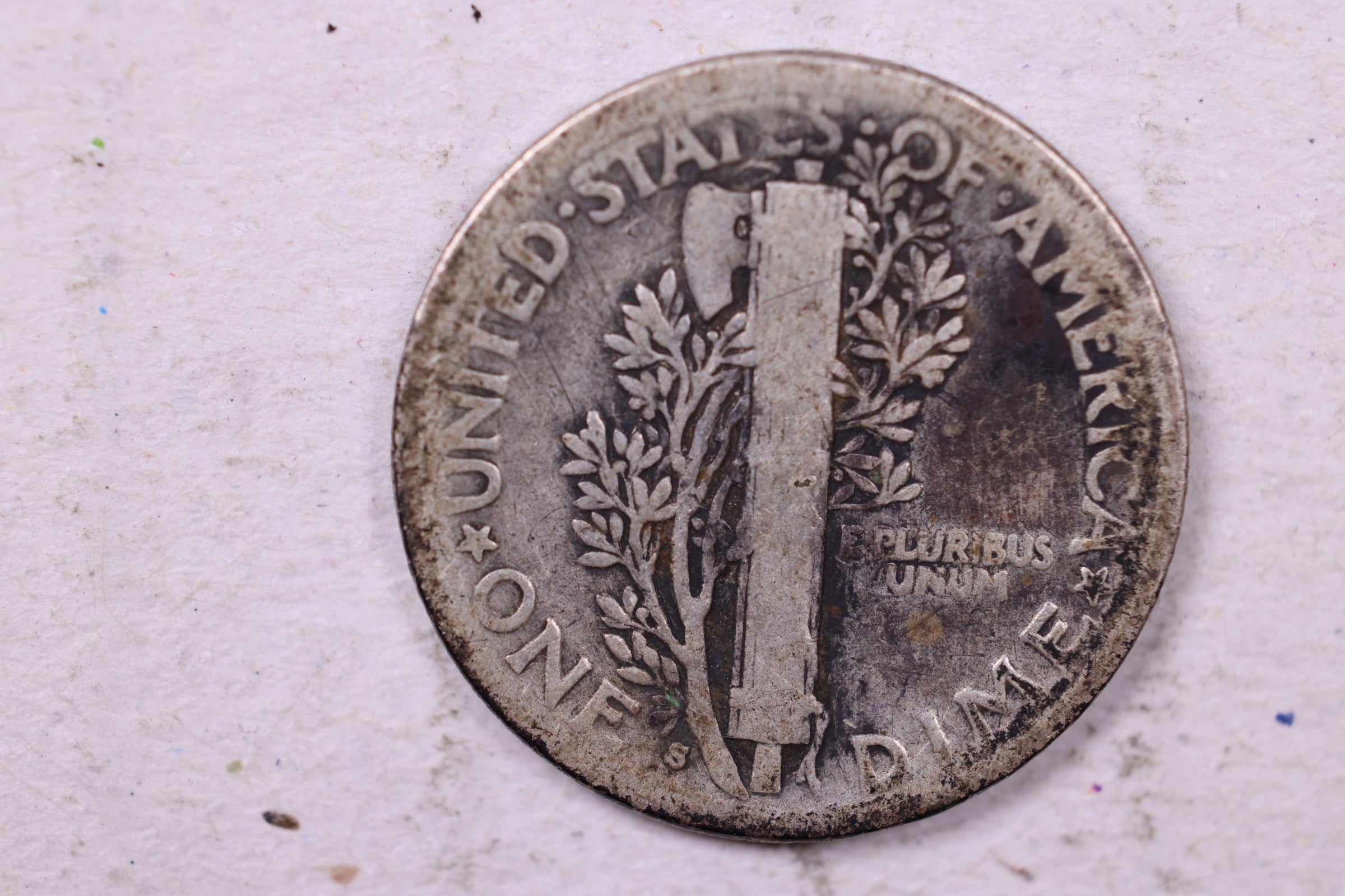1916-S Mercury Silver Dime., Very Good., Store #19707