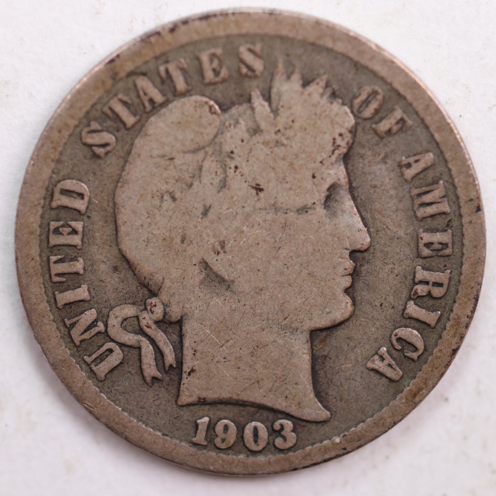1903 Barber Dime, Good Circulated Coin, Store #DE0483