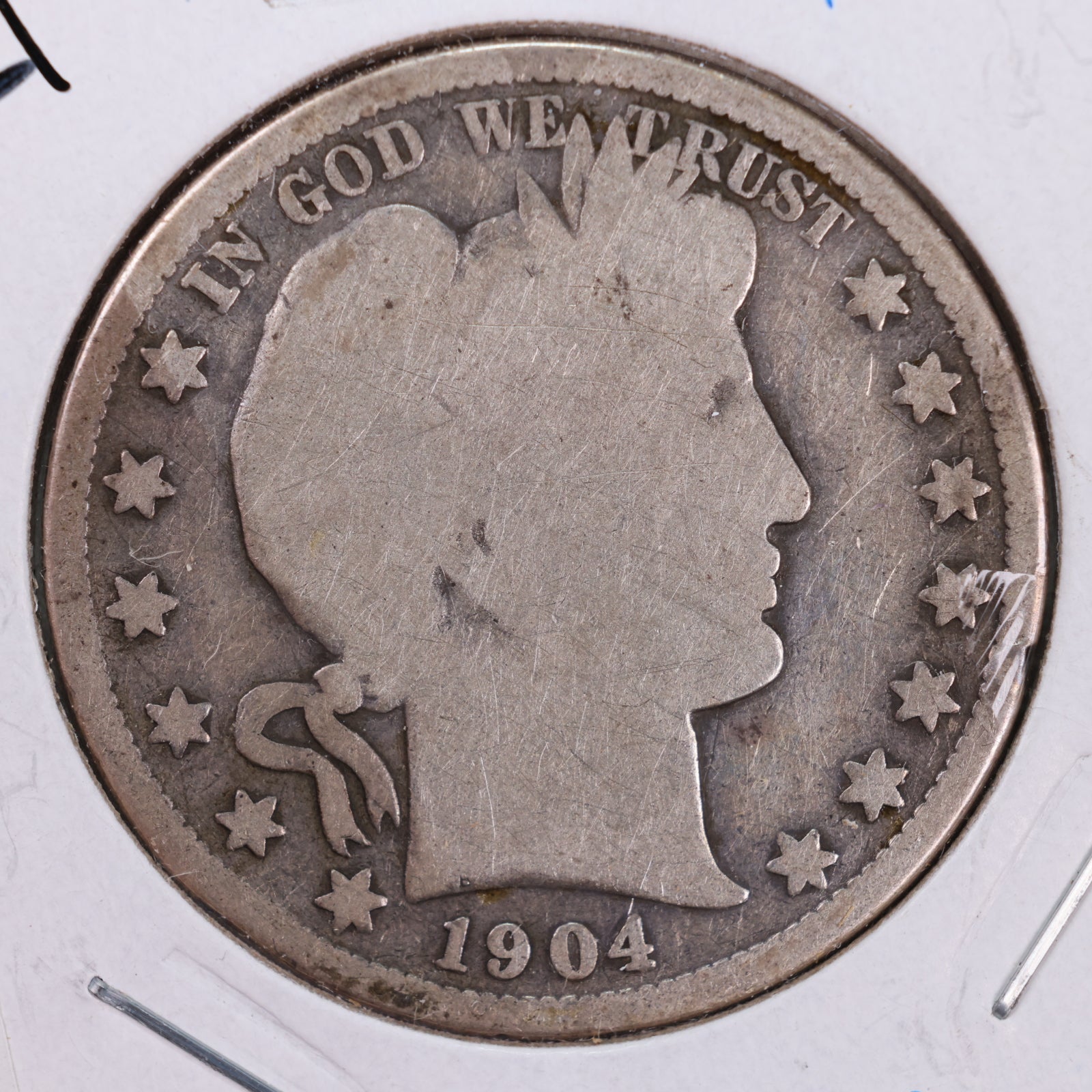 1904-S Barber Silver Half Dollar, About Good Circulated Coin, Store #HR091