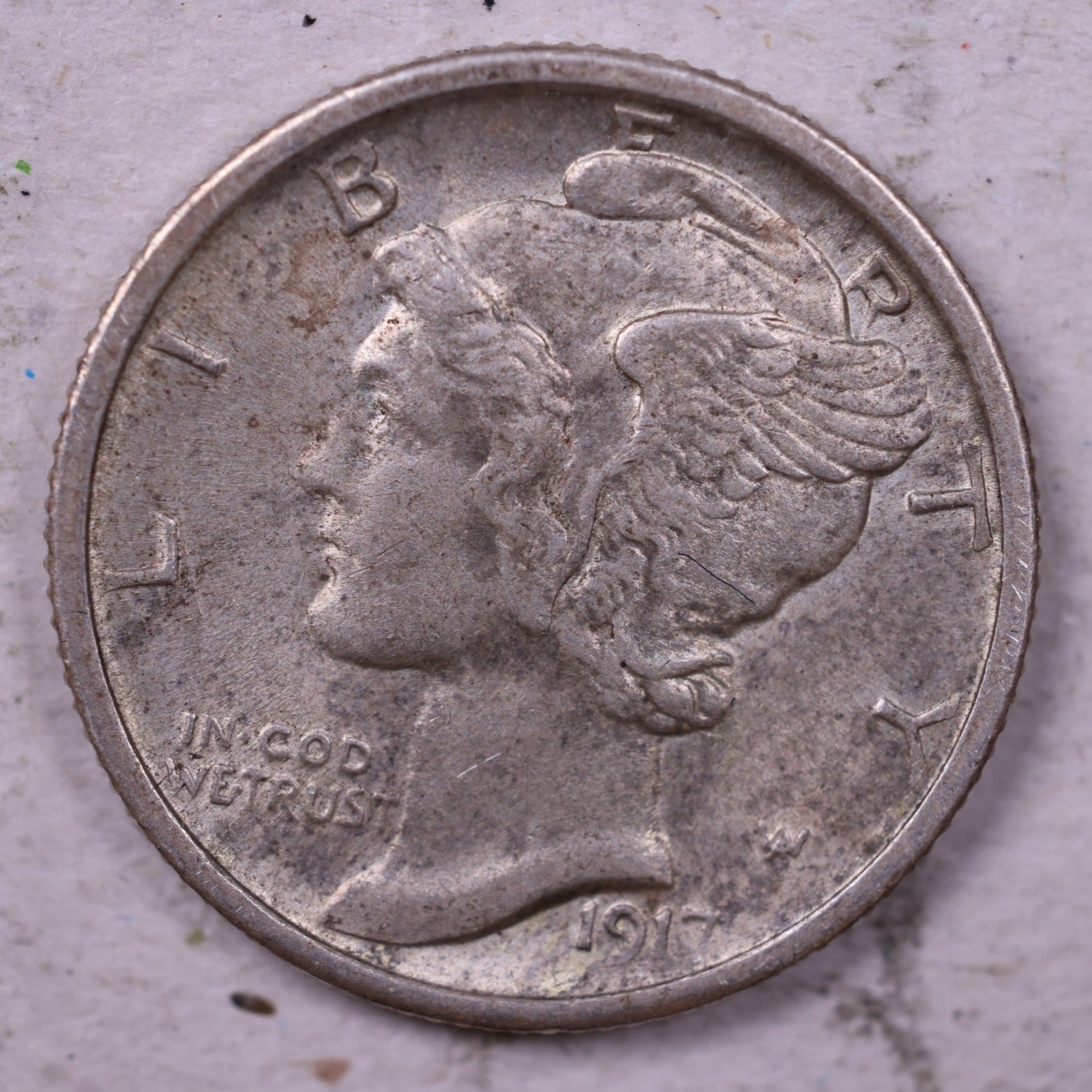 1917-S Mercury Dime, Mint State Uncirculated Coin, Store #19722