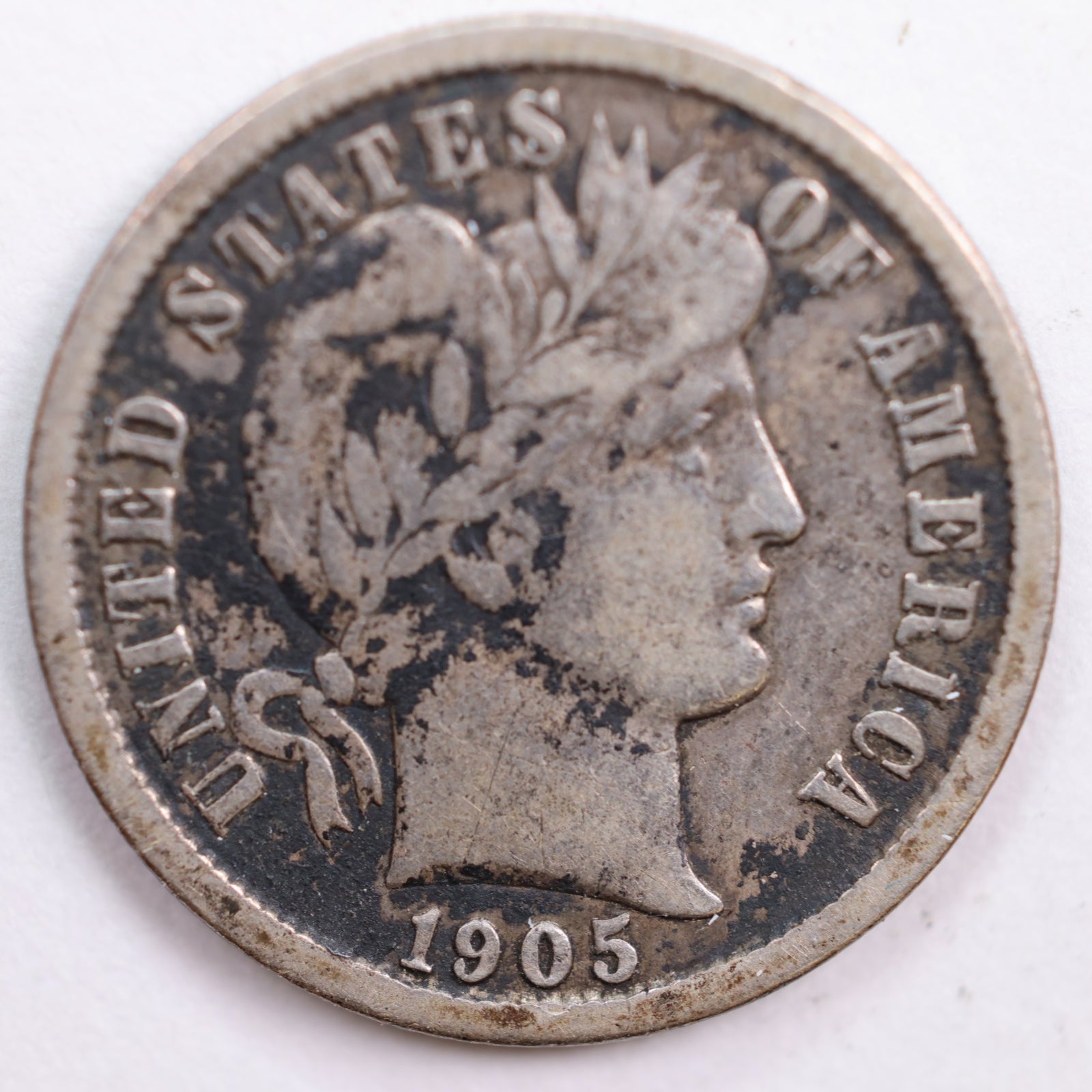 1905-O Barber Silver Dime, Very Fine Circulated Coin, Store #DE0470
