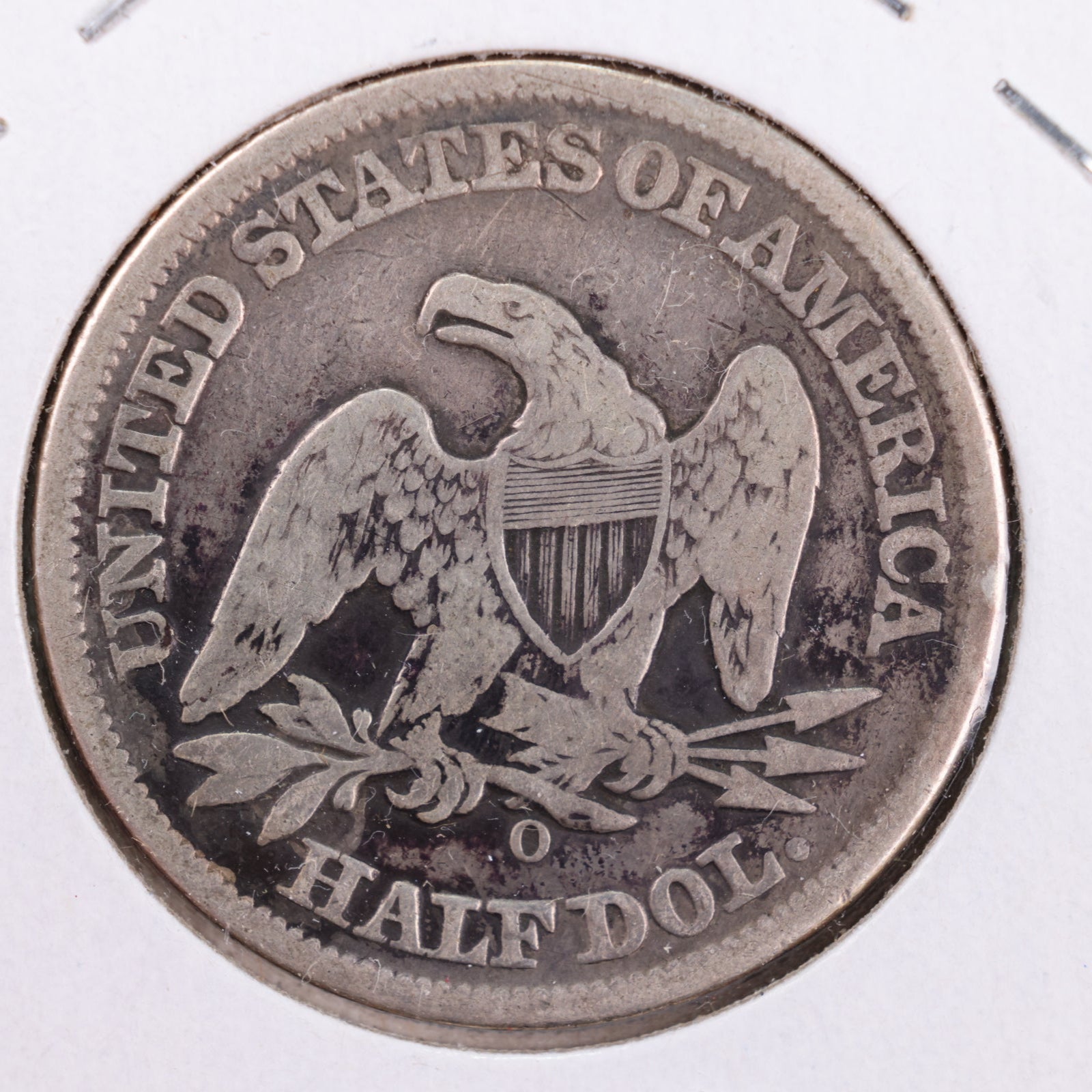 1858-O Seated Liberty Silver Half Dollar, Very Good Circulated Coin, Store #HR104