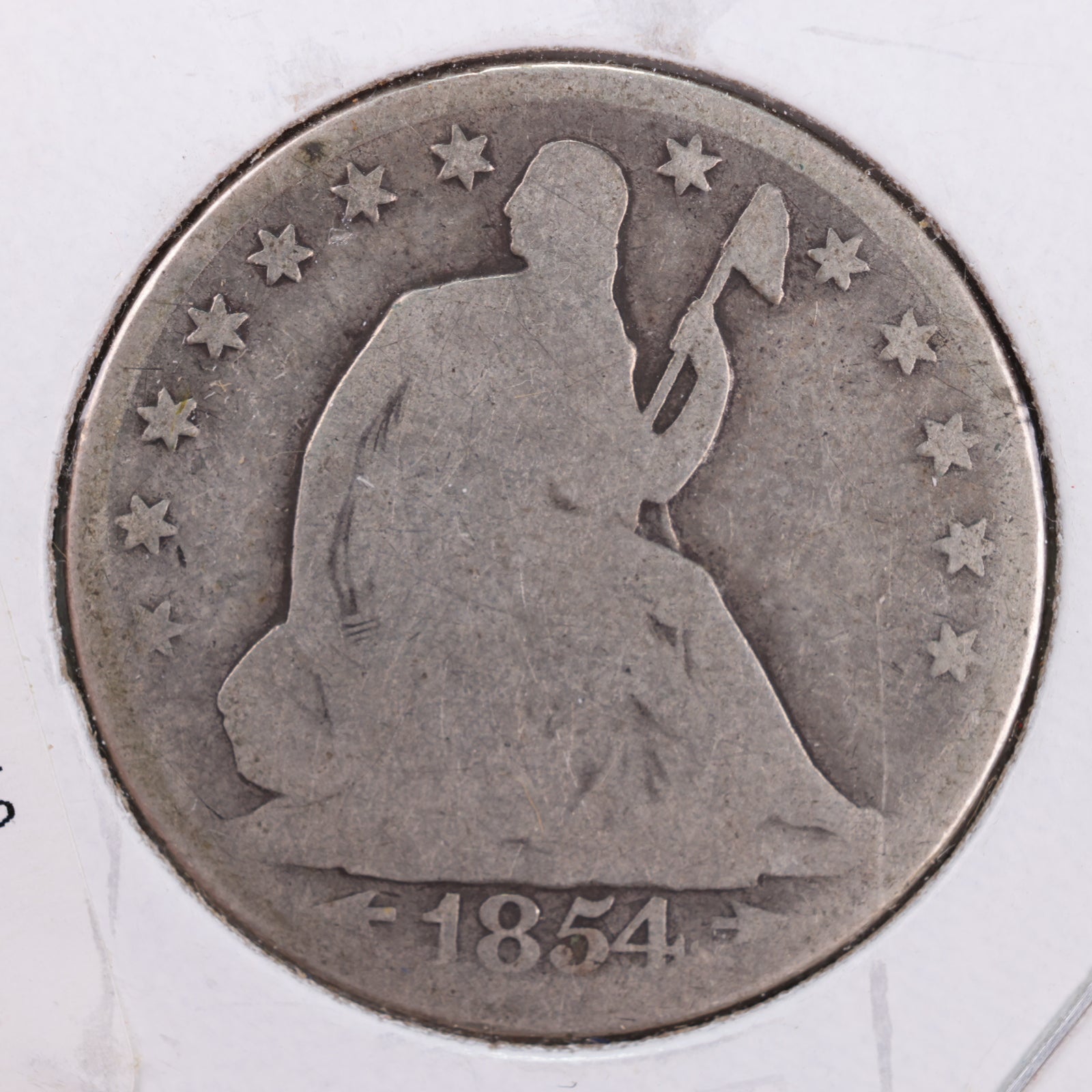 1854-O Seated Liberty Silver Half Dollar, Fair Circulated Coin, Store #HR106
