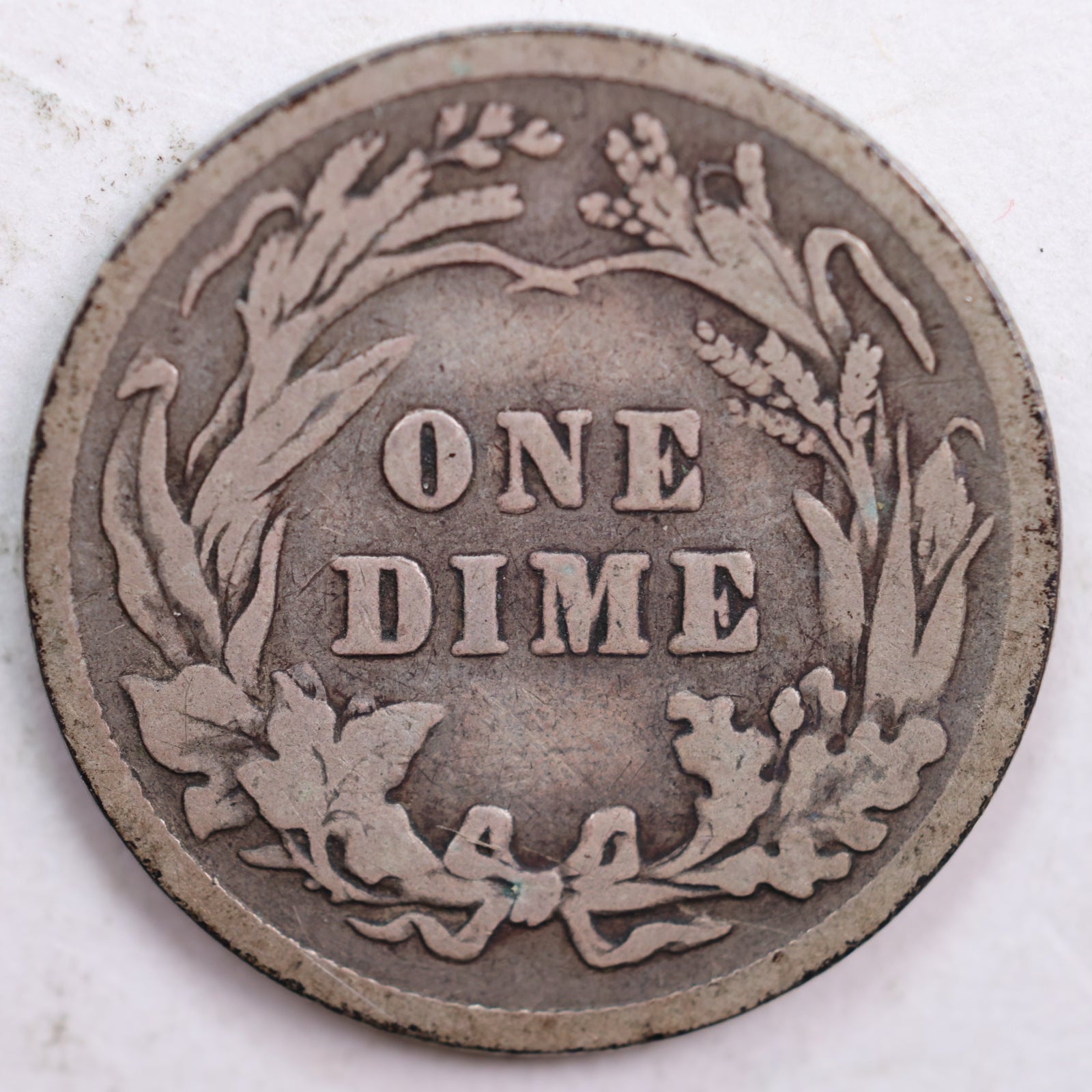 1908 Barber Silver Dime, Very Good Circulated Coin, Store #DE0447