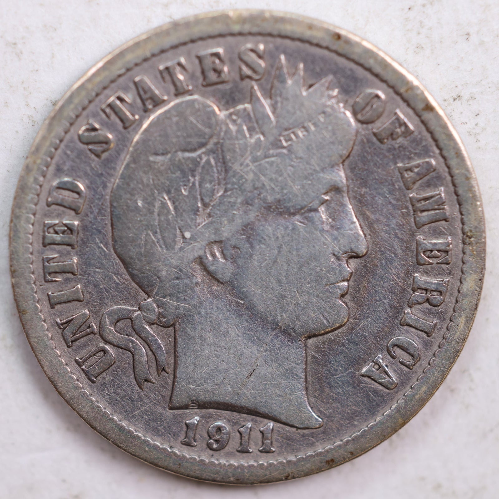 1911-D Barber Dime, Very Good Circulated Coin, Store #DE0425