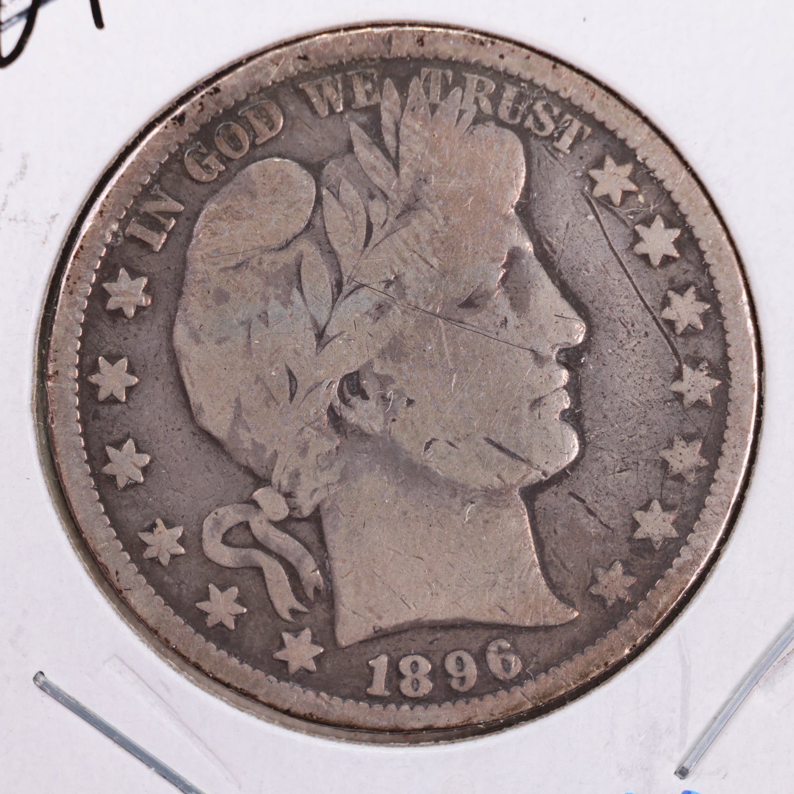 1896-O Barber Silver Half Dollar, Very Good Circulated Coin, Store #HR160