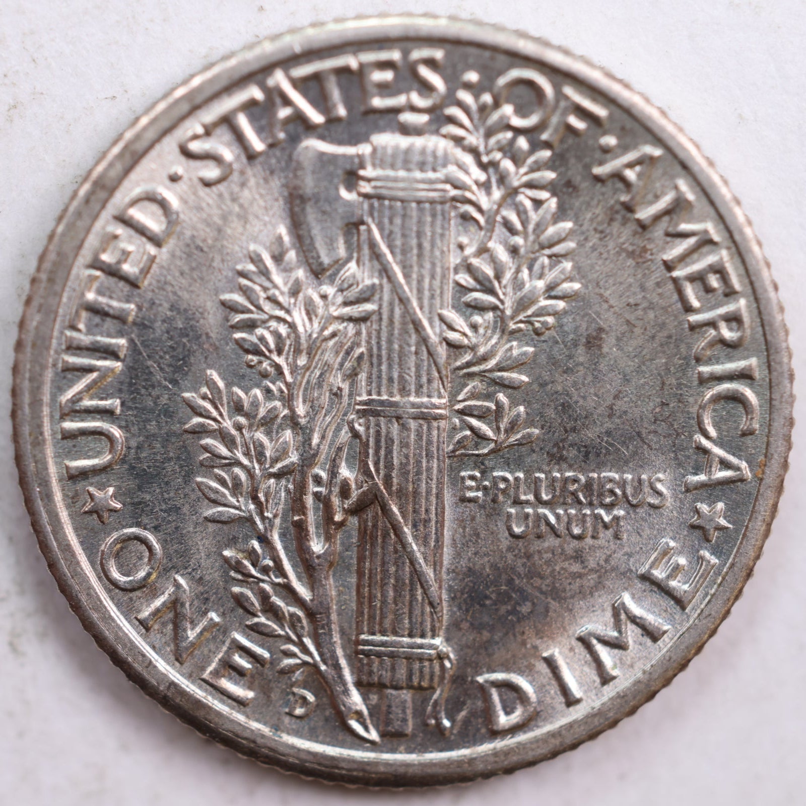 1941-D Mercury Silver Dime, Mint State Uncirculated Coin, Store #DE0409