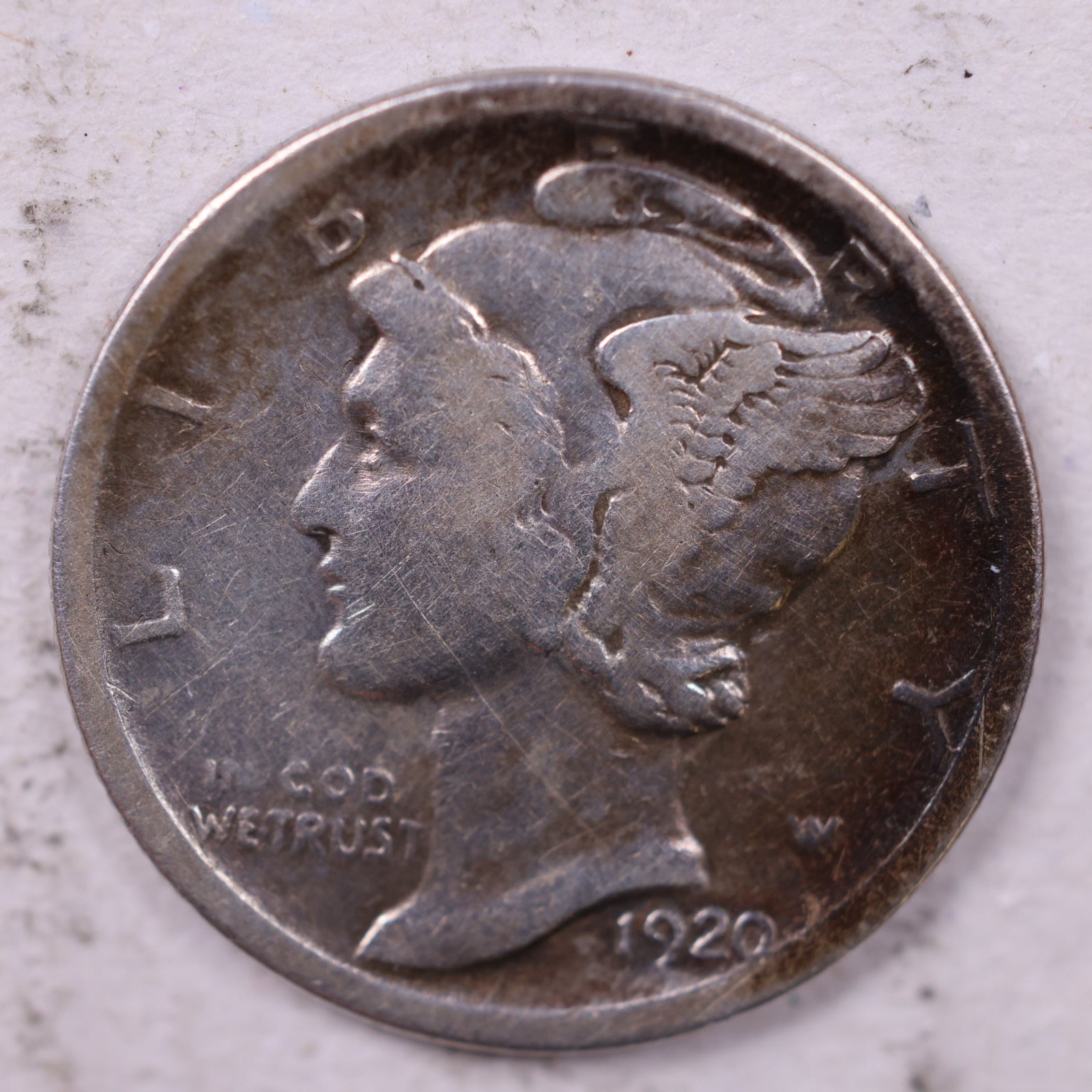 1920-D Mercury Dime, Very Good Circulated Coin, Store #19793
