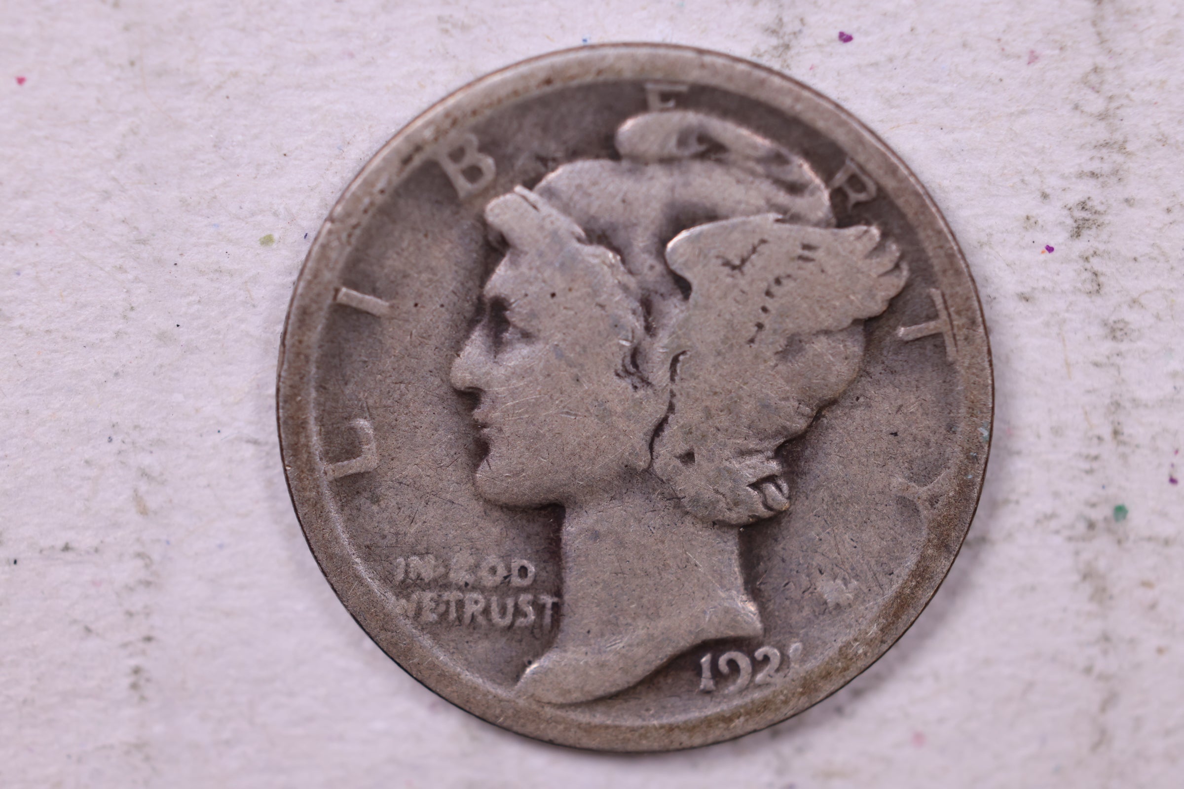 1921 Mercury Silver Dime., Good., Store #19809