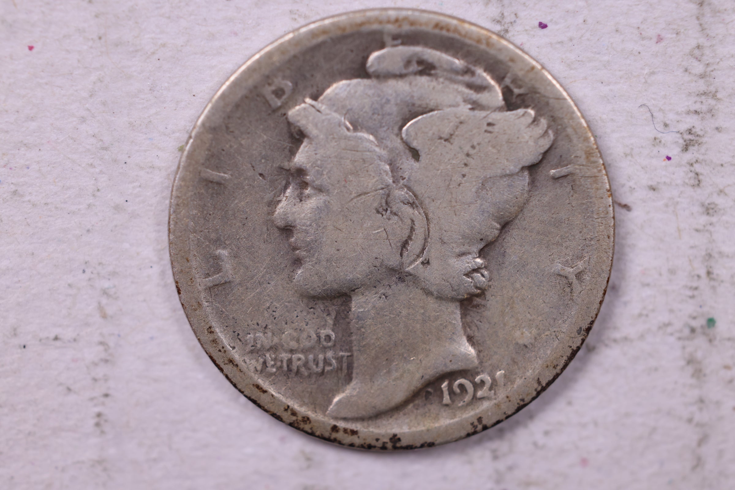 1921 Mercury Silver Dime., Good., Store #19810