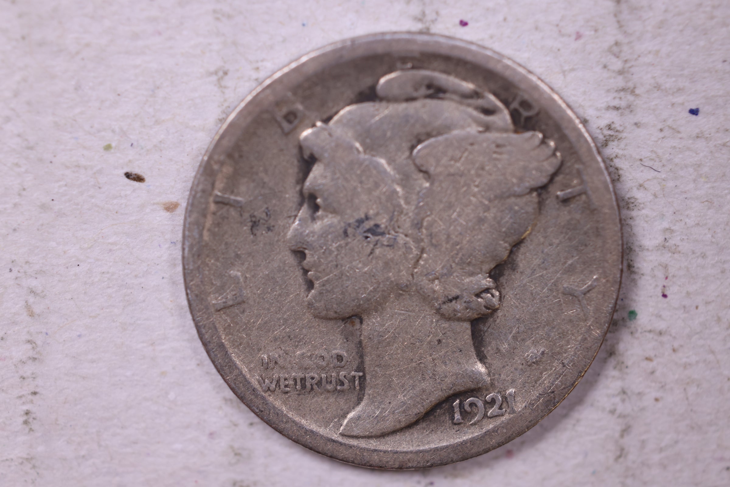 1921 Mercury Silver Dime., Good., Store #19815